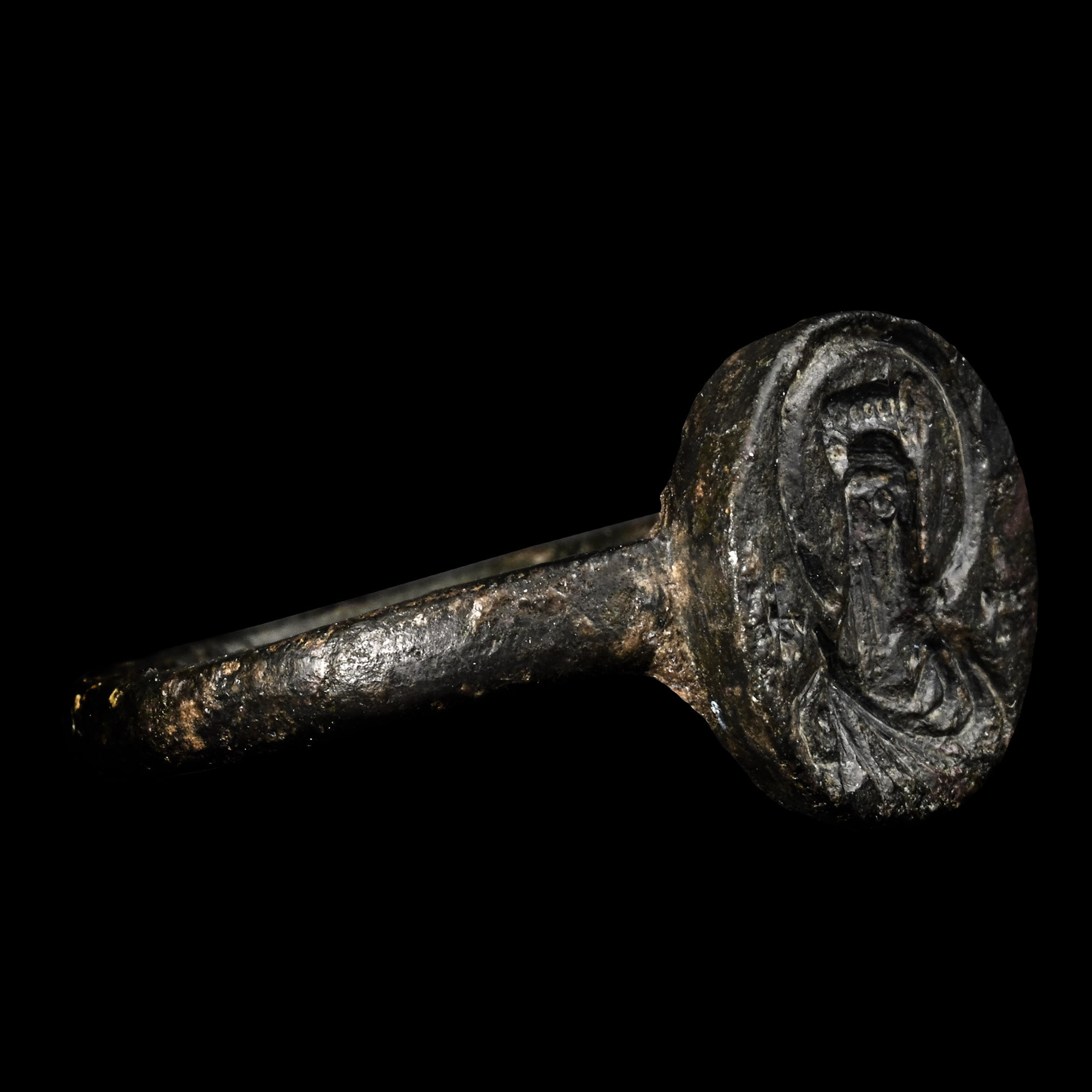 Byzantine Bronze Ring with Christ