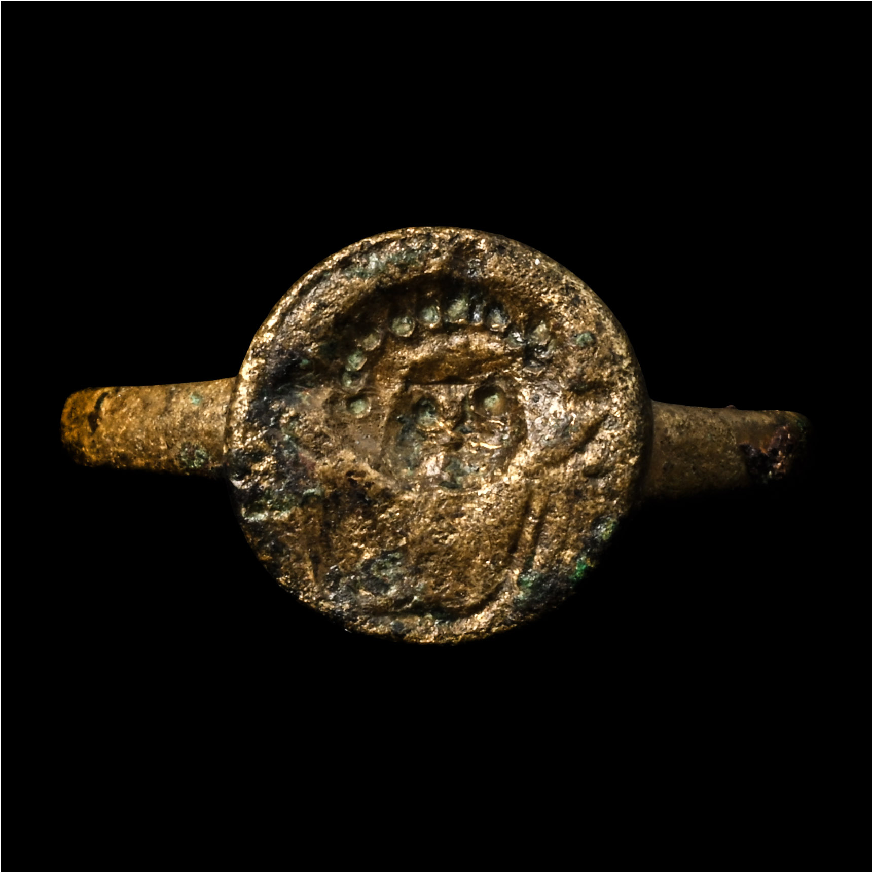 Byzantine Bronze Ring with Figure of an Empress