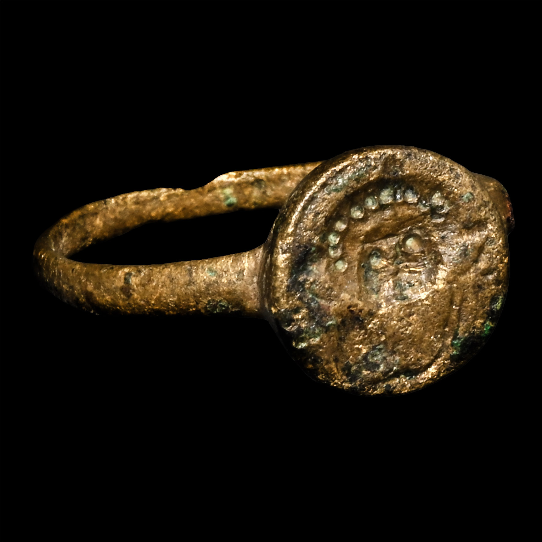 Byzantine Bronze Ring with Figure of an Empress