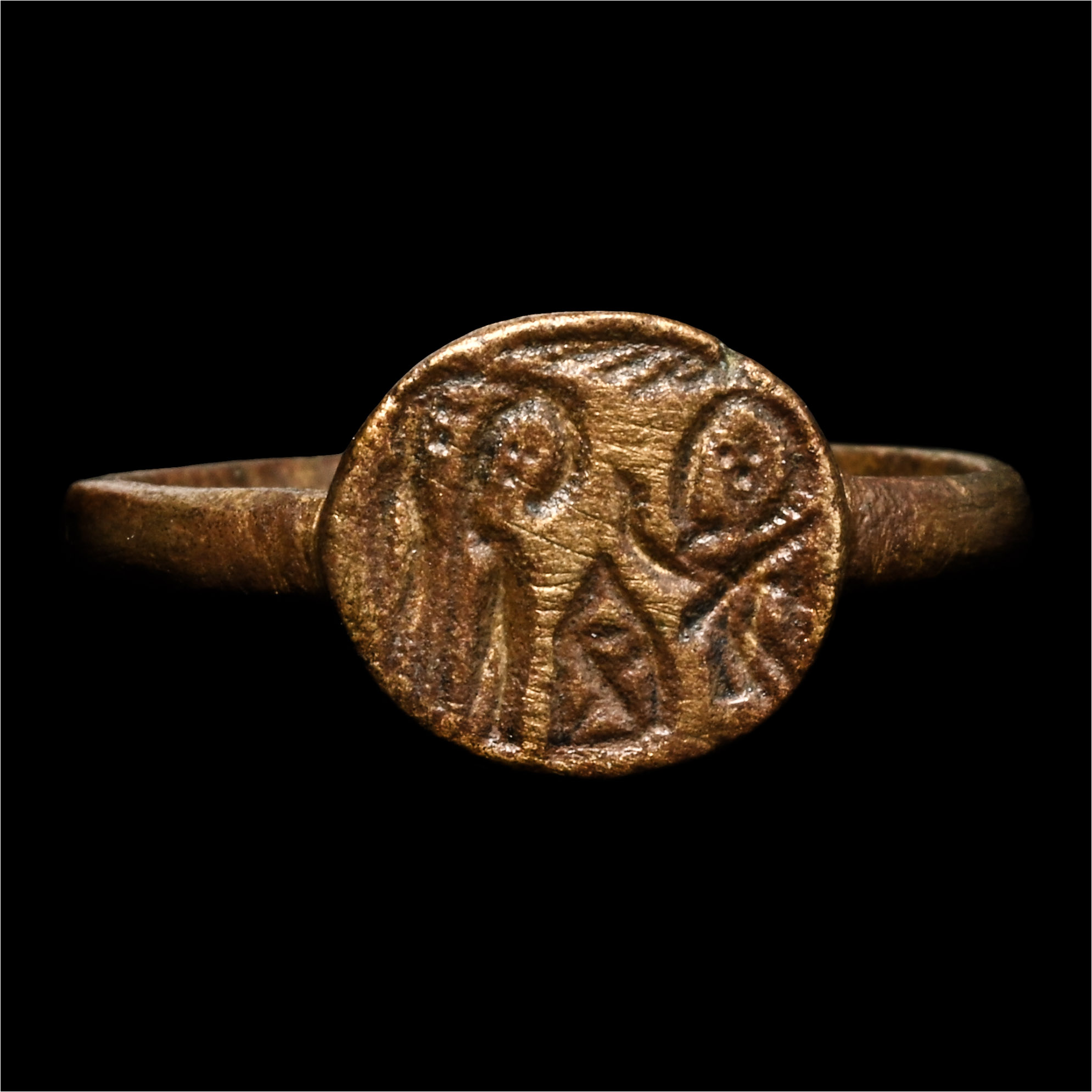 Byzantine Bronze Ring with Christ