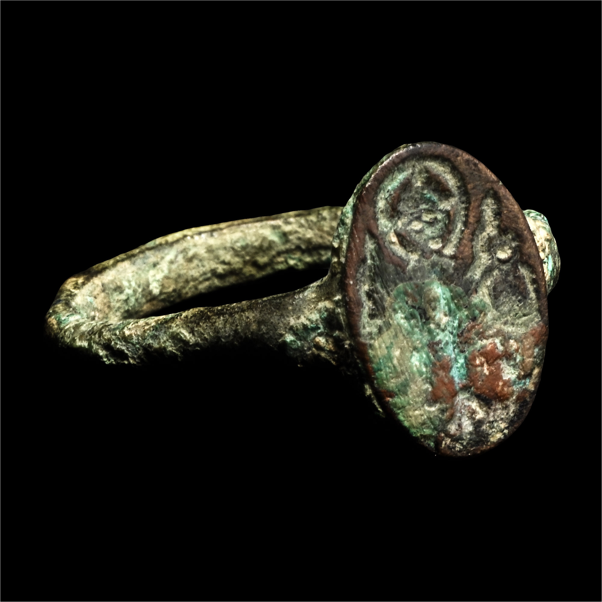 Byzantine Bronze Ring with Figure