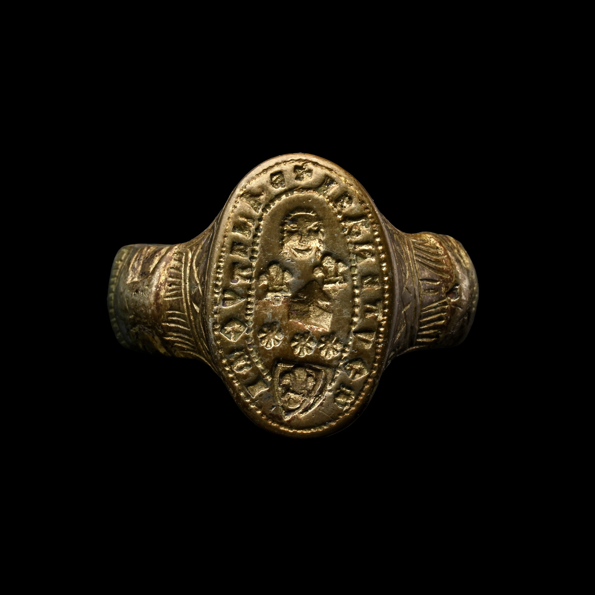 Medieval Silver-Gilt Ring with Inscription