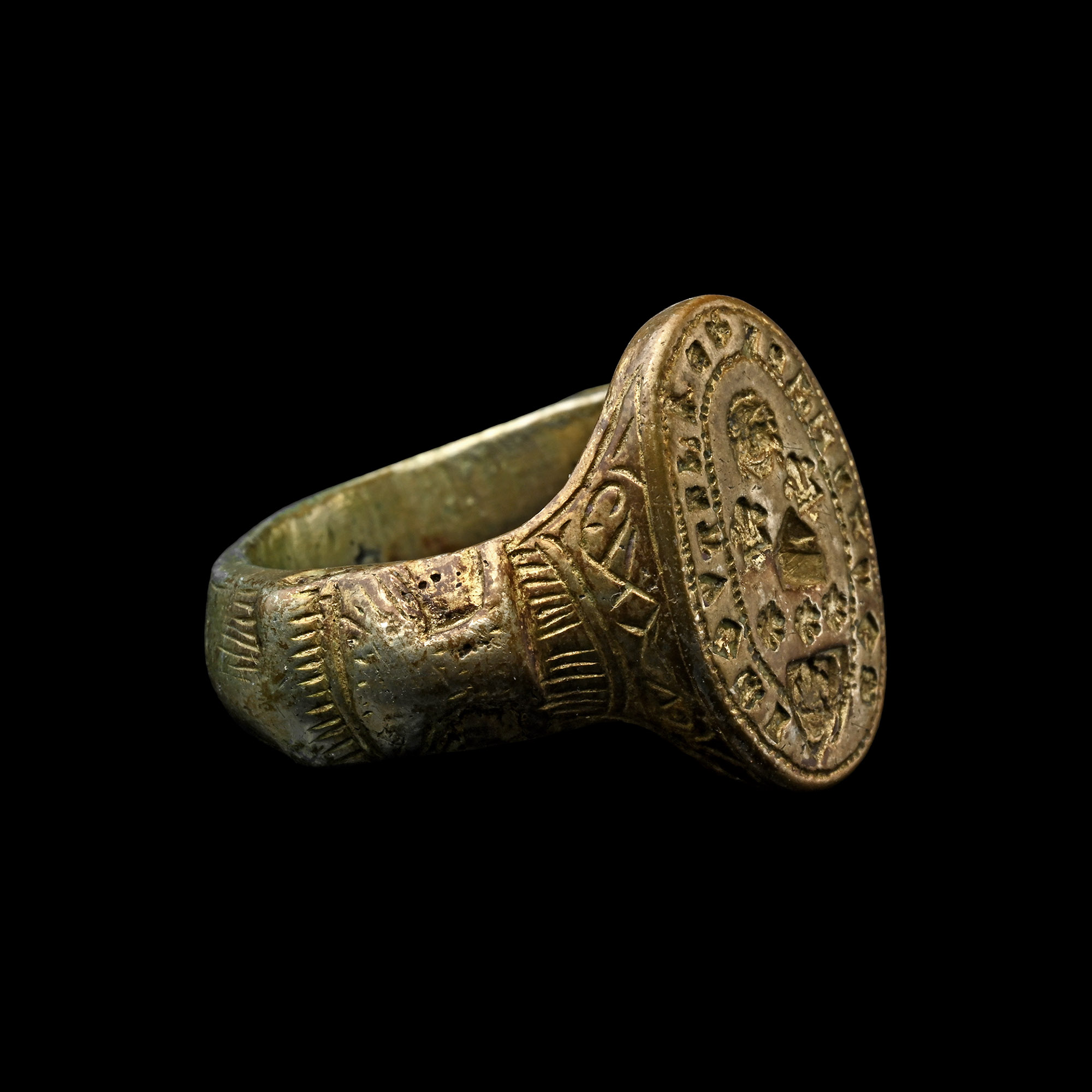 Medieval Silver-Gilt Ring with Inscription