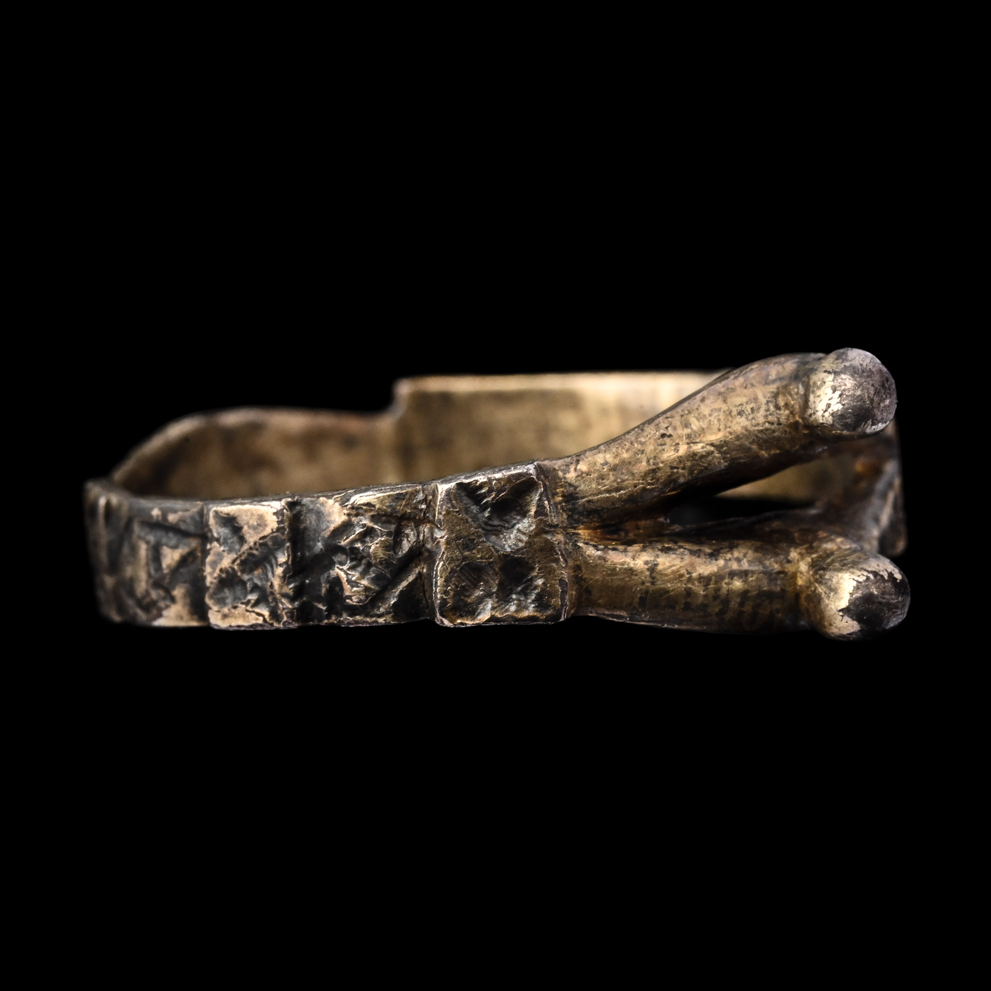 Byzantine Silver Ring with Open Bezel