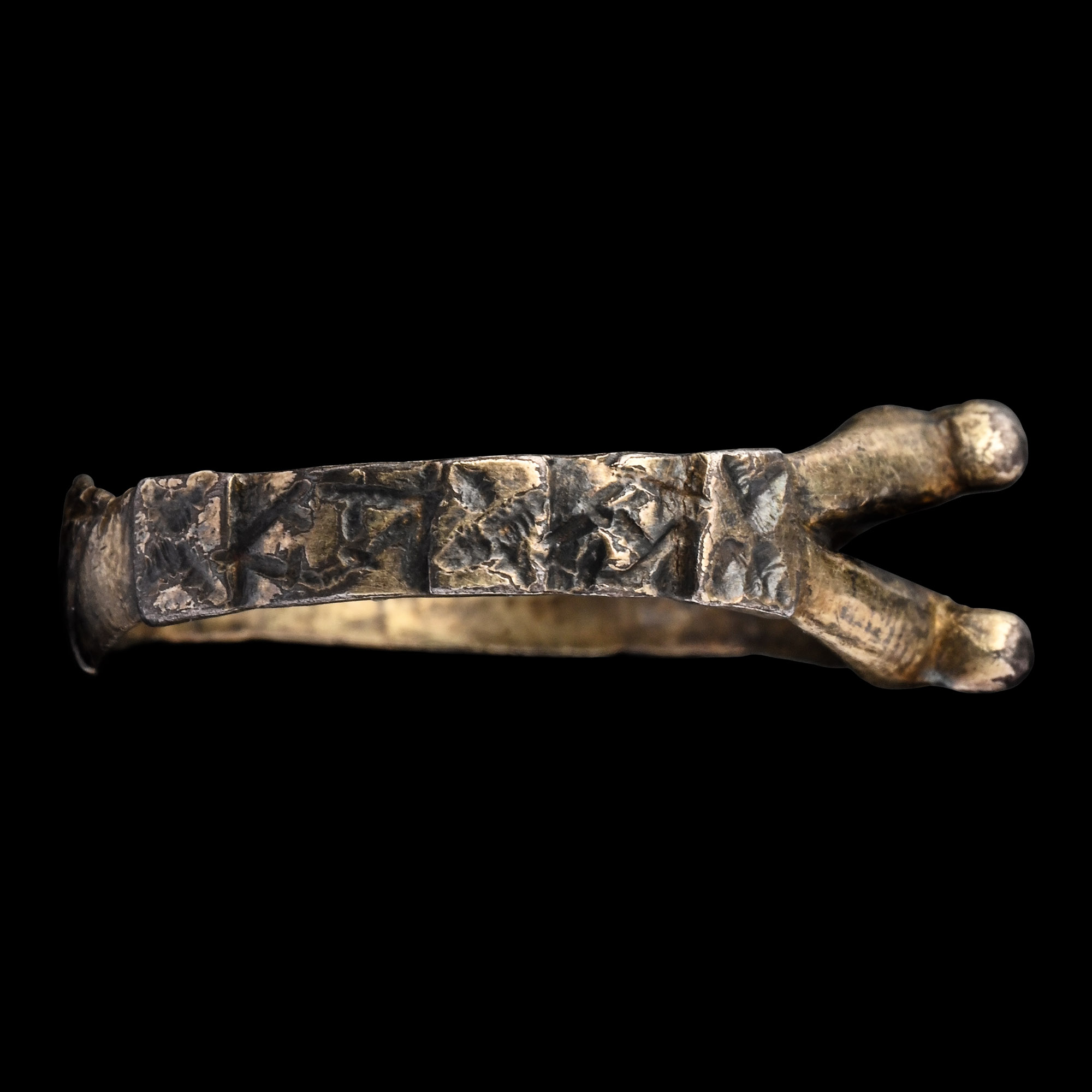 Byzantine Silver Ring with Open Bezel
