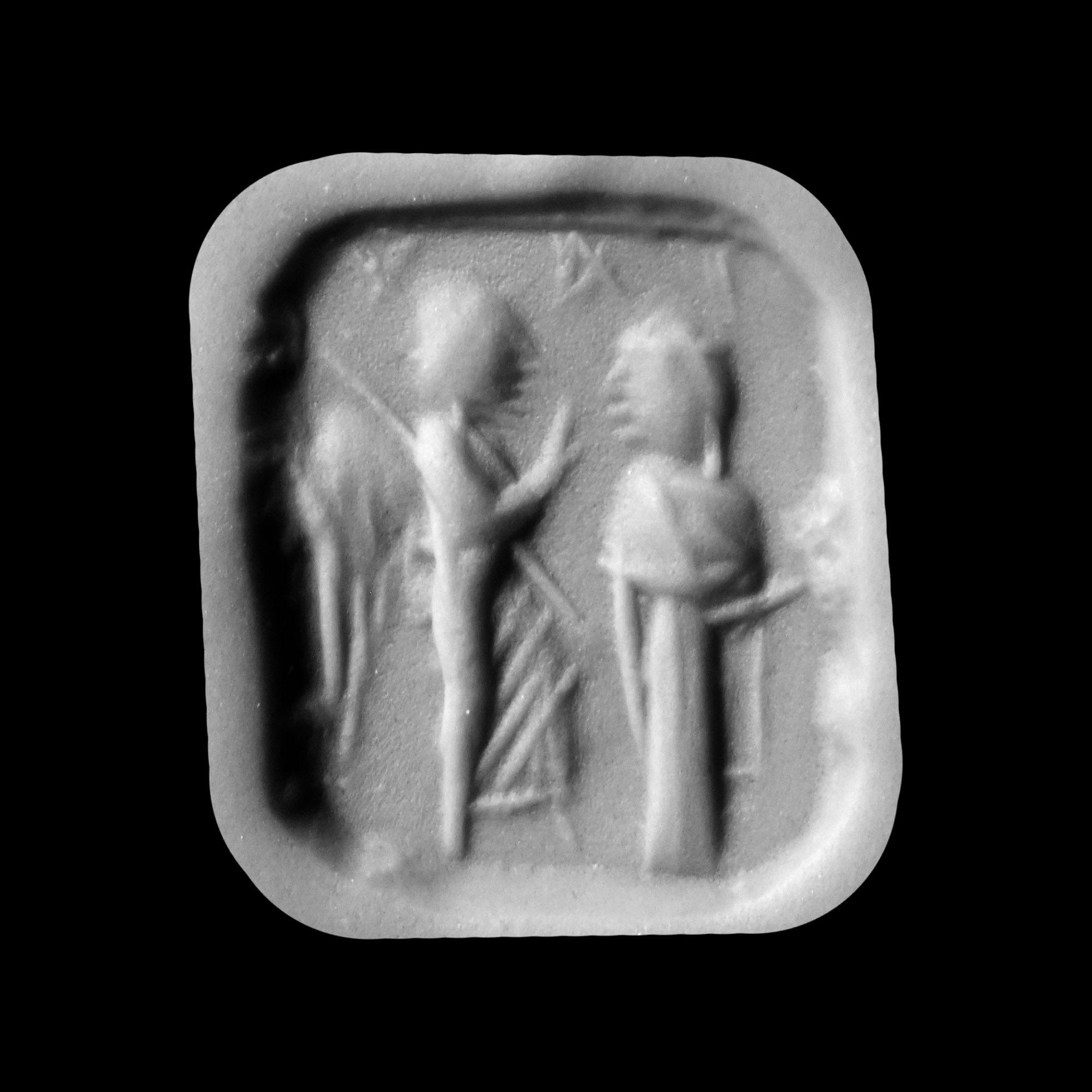 Byzantine Bloodstone Stamp Seal with Silver Mount