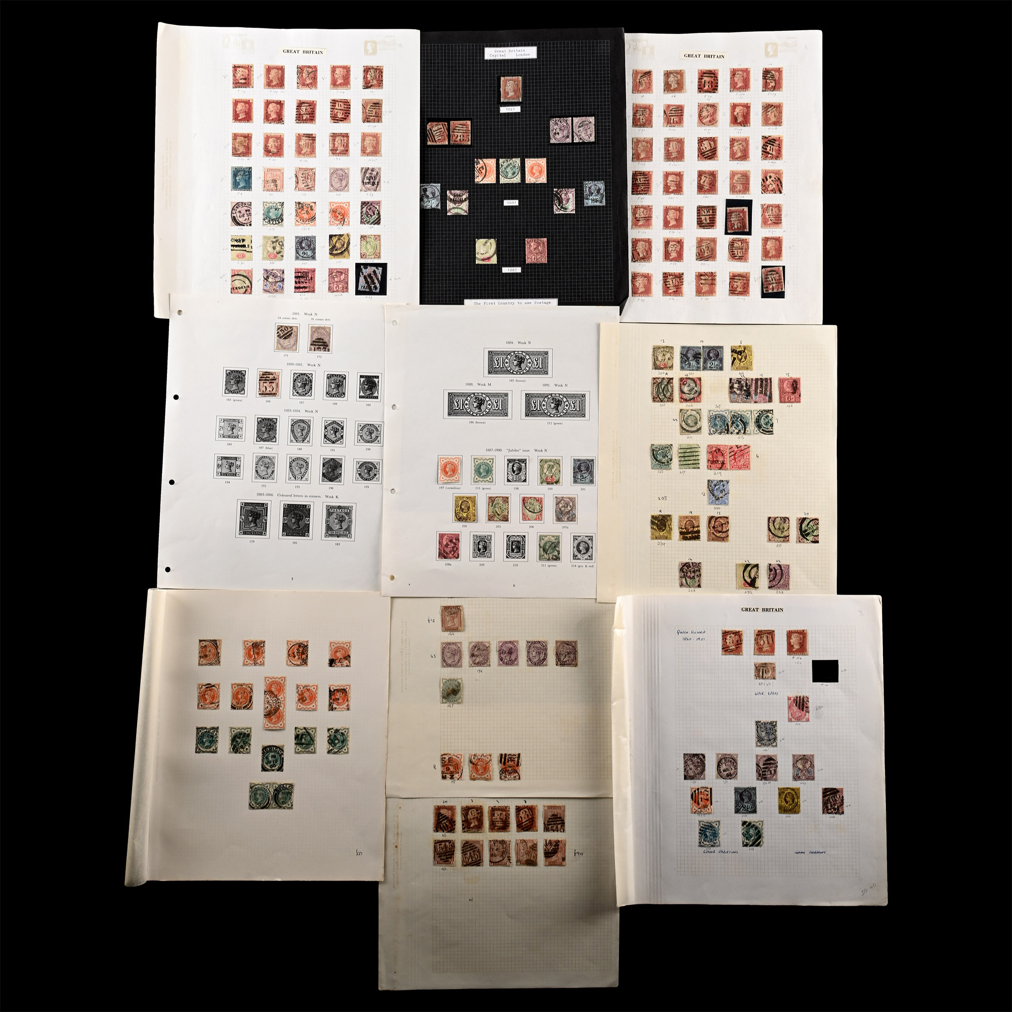 Great Britain Queen Victoria and Other Stamp Album Pages