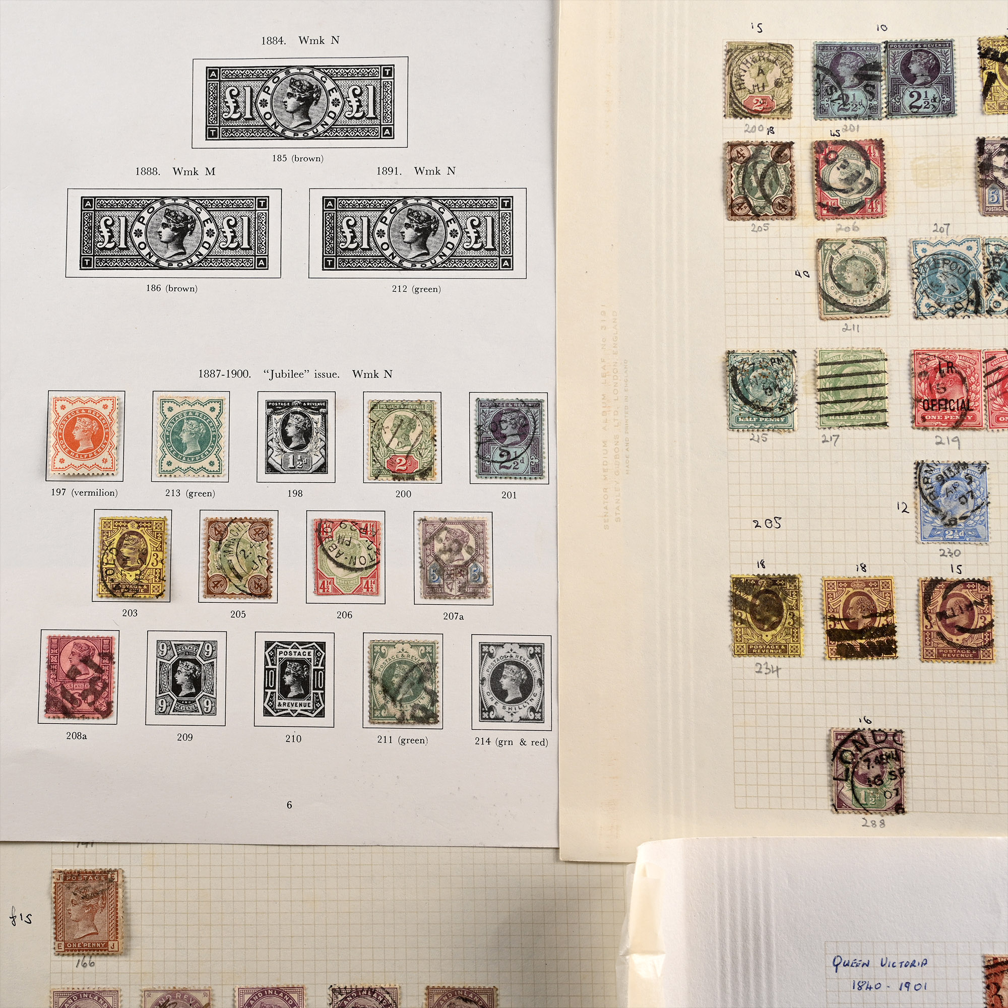 Great Britain Queen Victoria and Other Stamp Album Pages