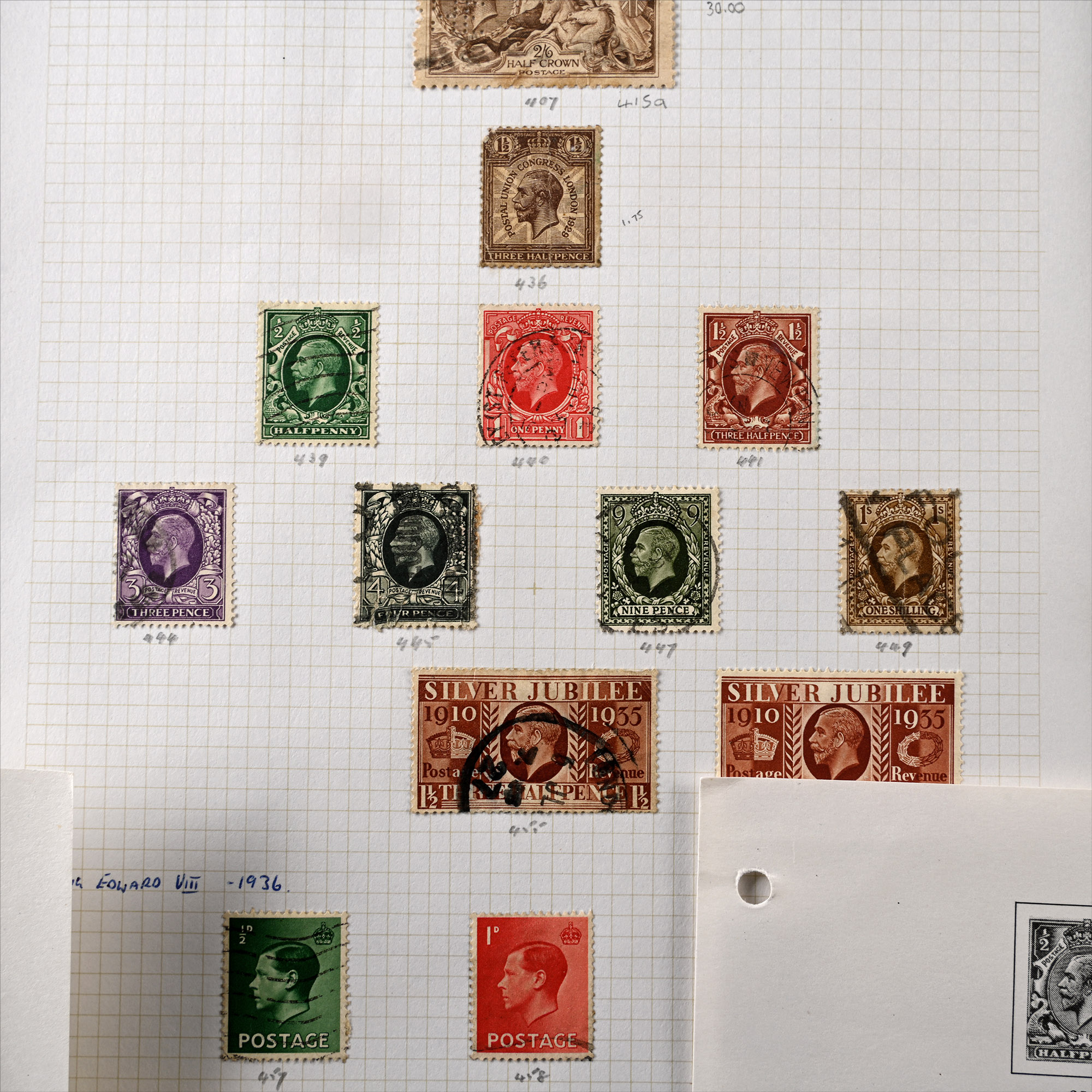 Great Britain Edward VII, George V and George VI Stamp Album Page Collection