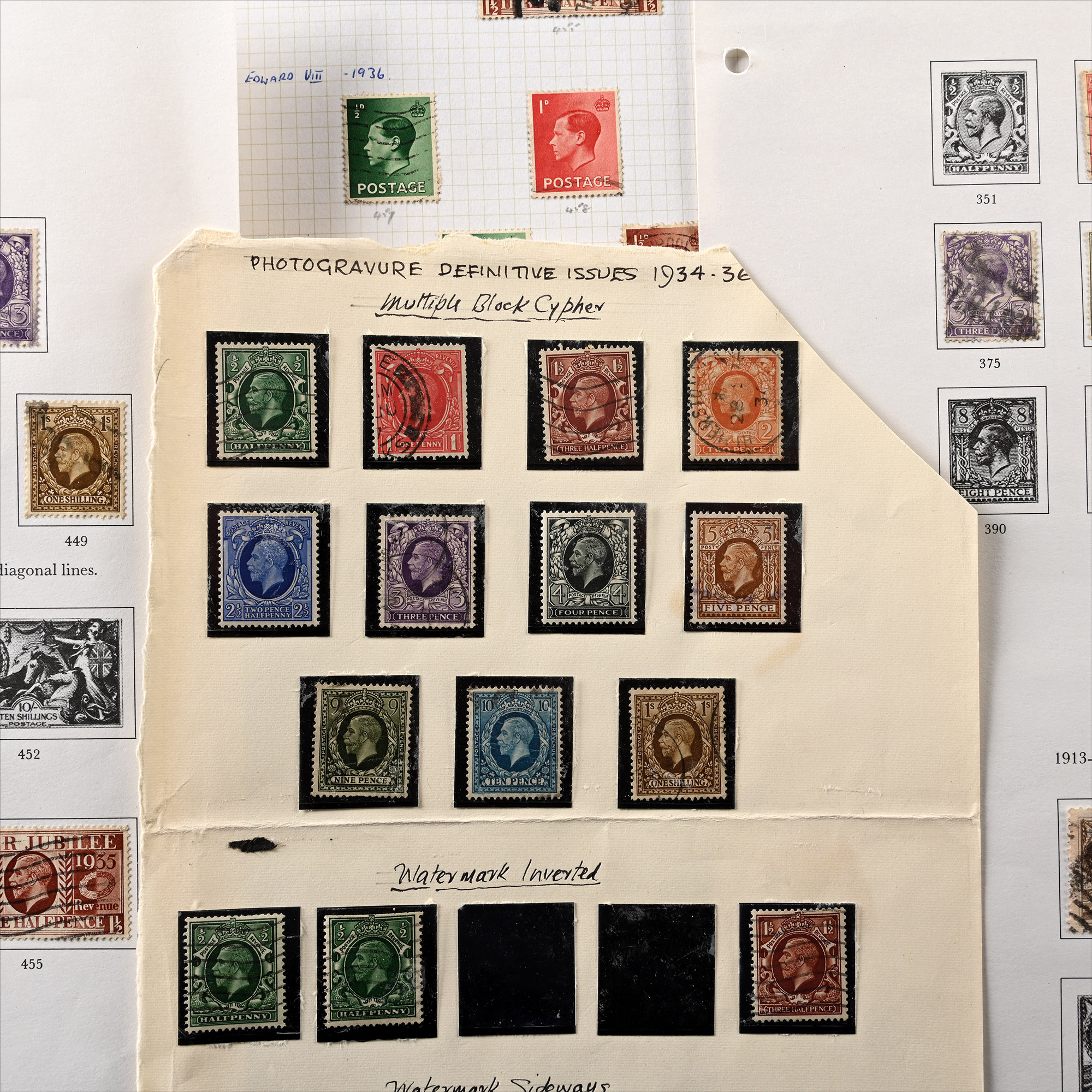 Great Britain Edward VII, George V and George VI Stamp Album Page Collection
