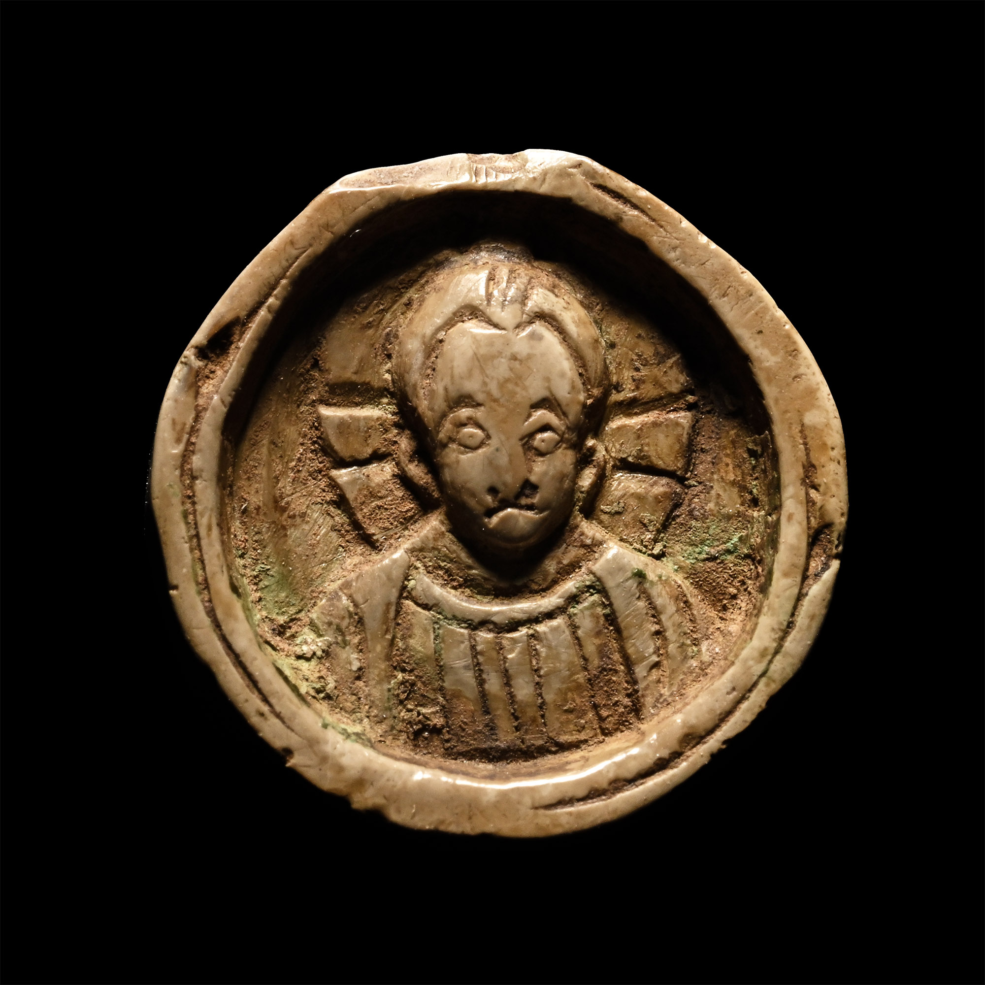 Byzantine Stone Pendant with Engraved Saint