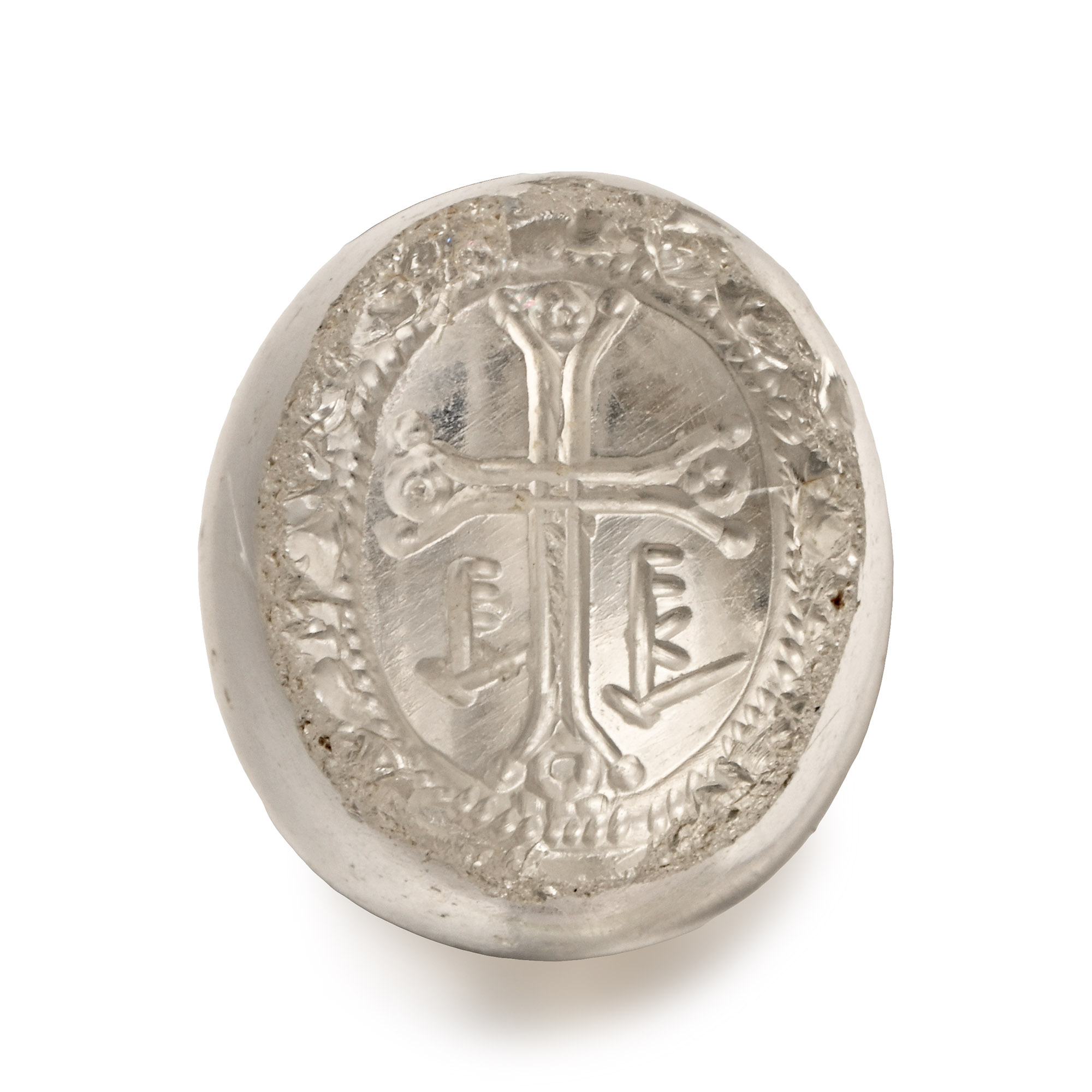 Byzantine Rock Crystal Stamp Seal with Cross