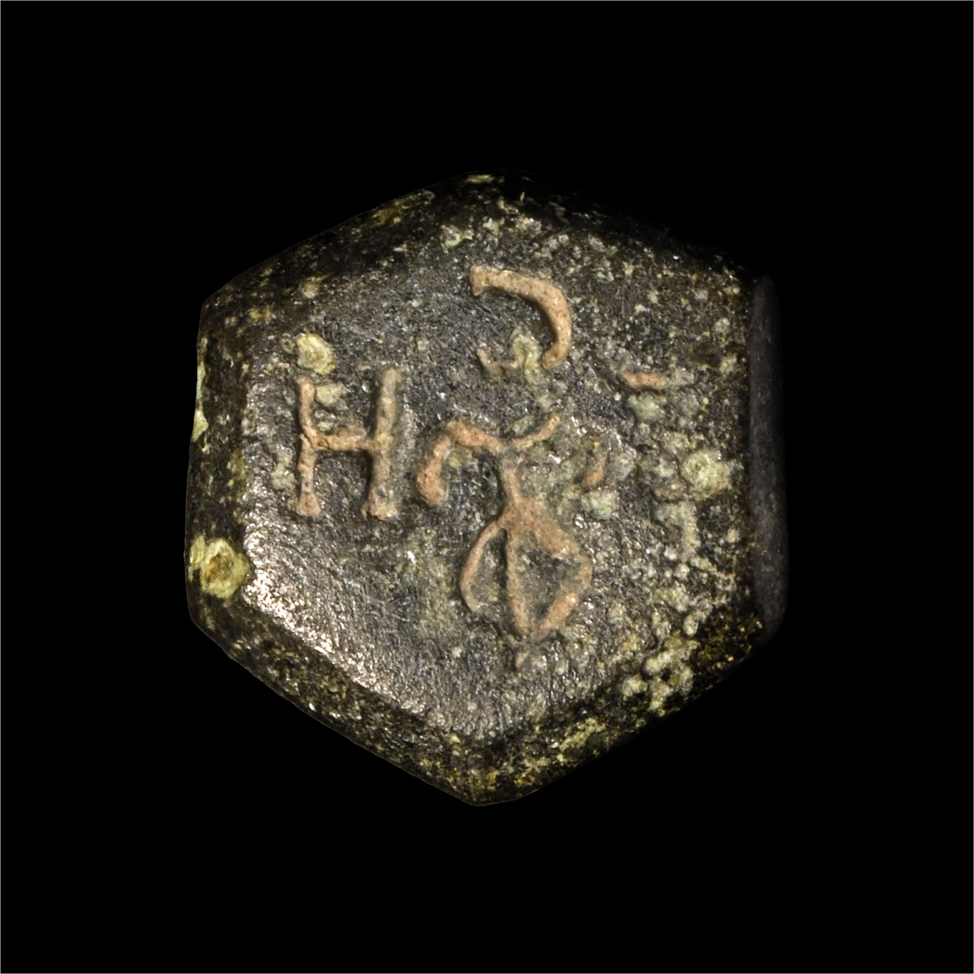 Byzantine Bronze Stamp Seal with Monogram