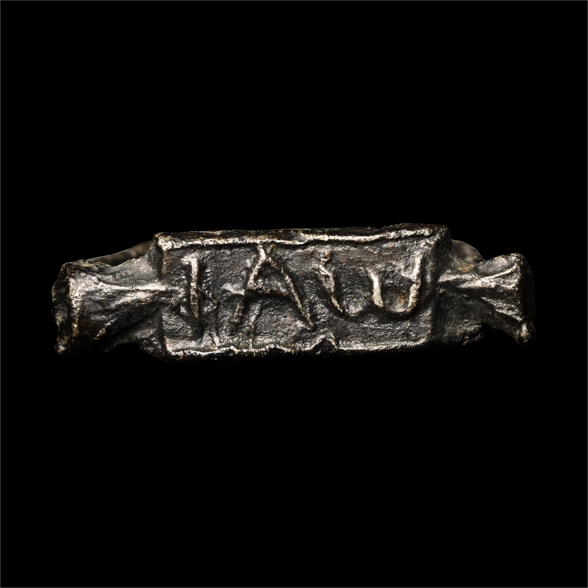 Late Roman Bronze Ring with Diploma-Shaped Bezel