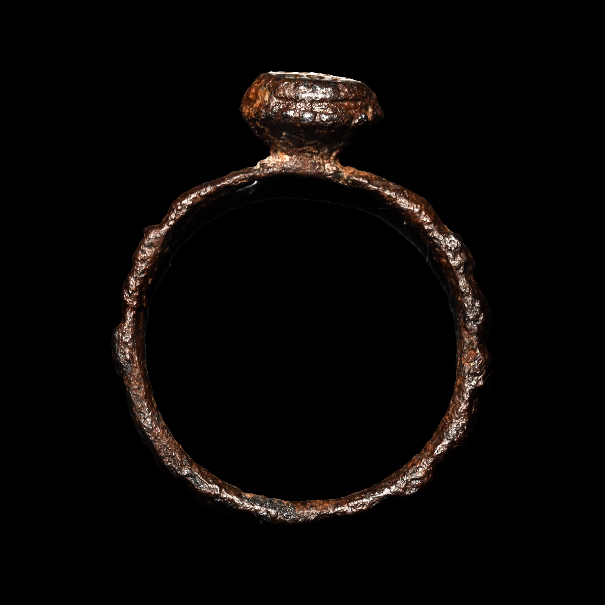 Byzantine Iron Ring with Silver Inscribed Bezel