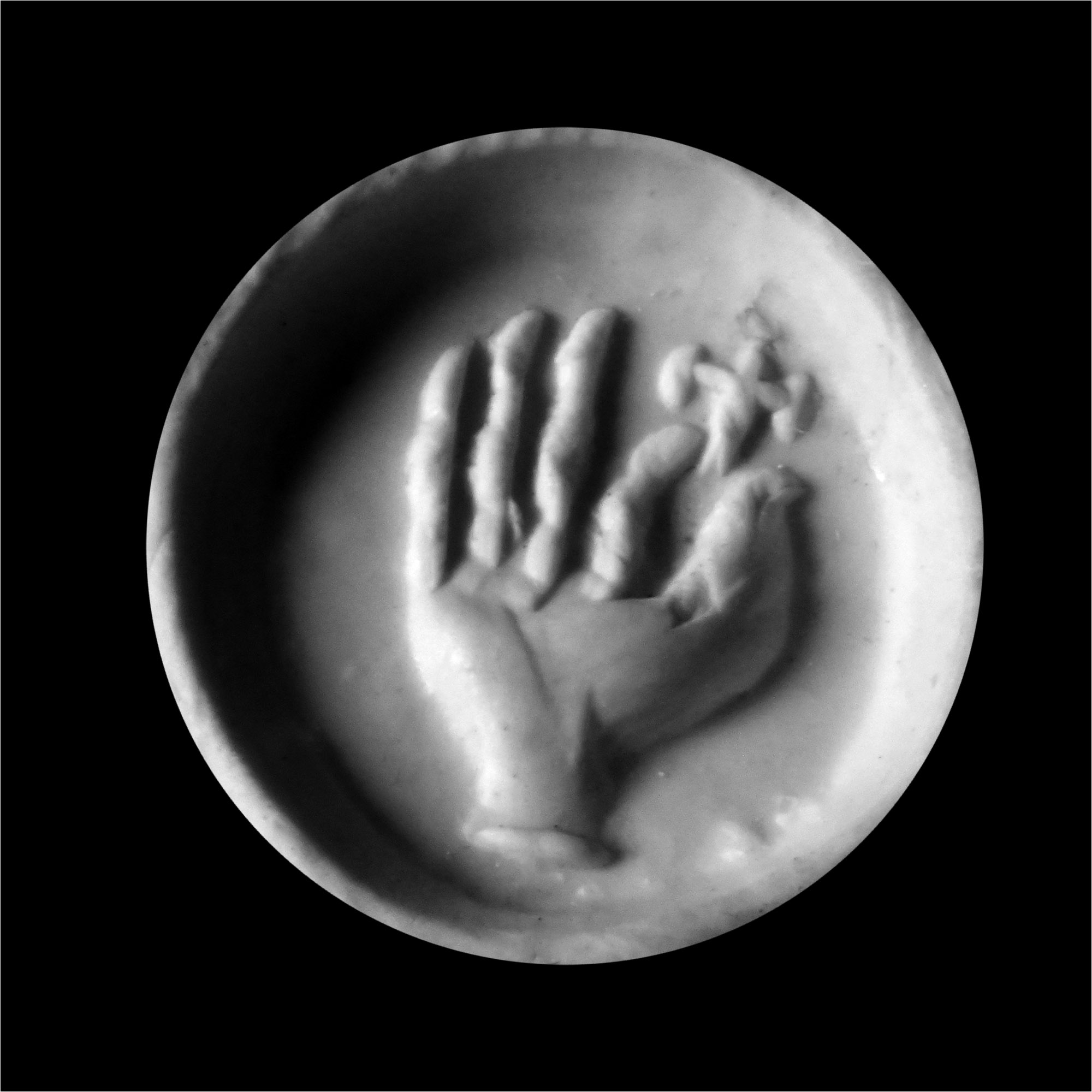 Sasanian Stone Stamp Seal with Hand