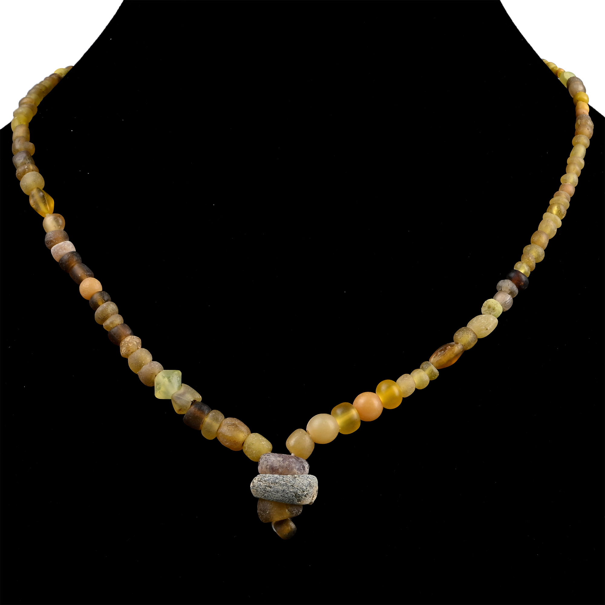Roman and Other Yellow Glass Bead Necklace String