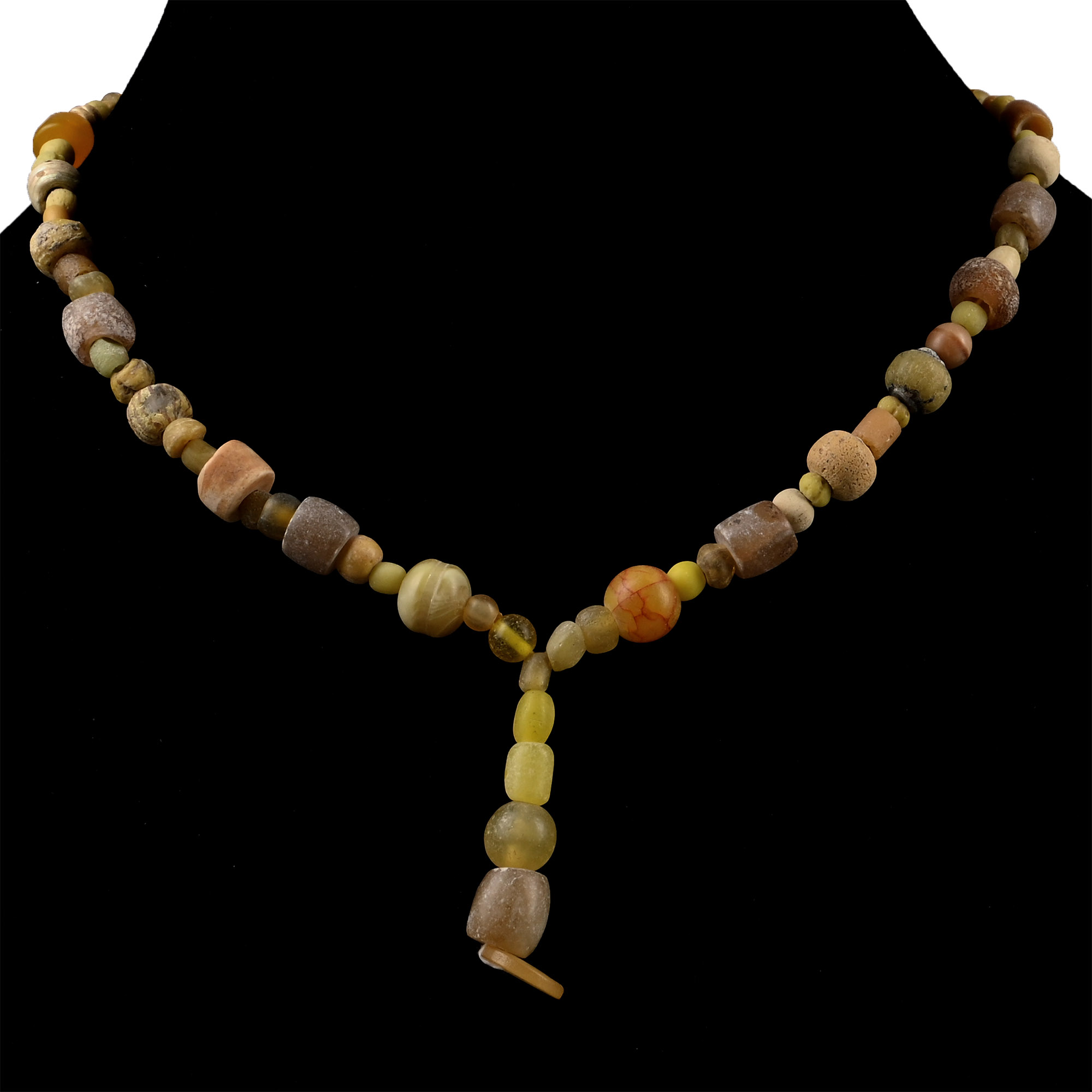 Roman and Other Yellow Glass Bead Necklace String