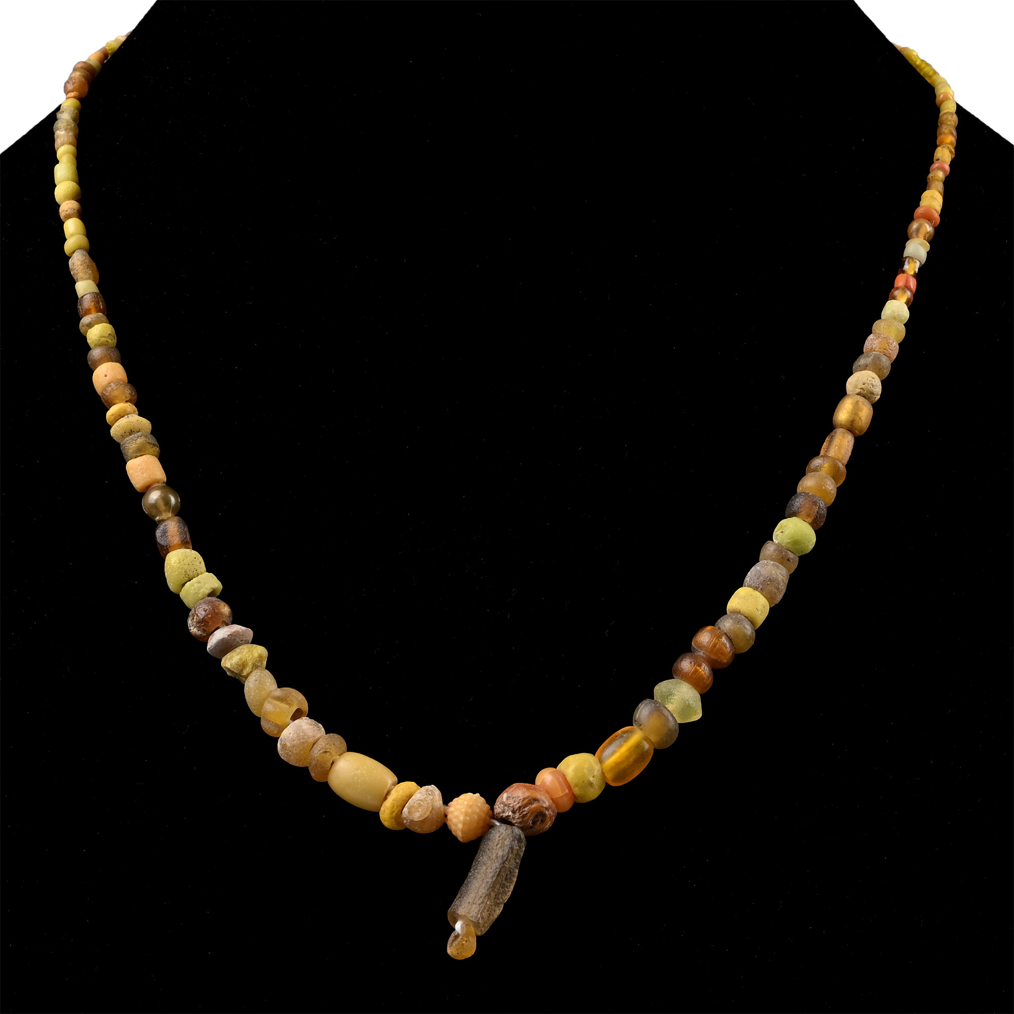 Roman and Other Yellow Glass Bead Necklace String
