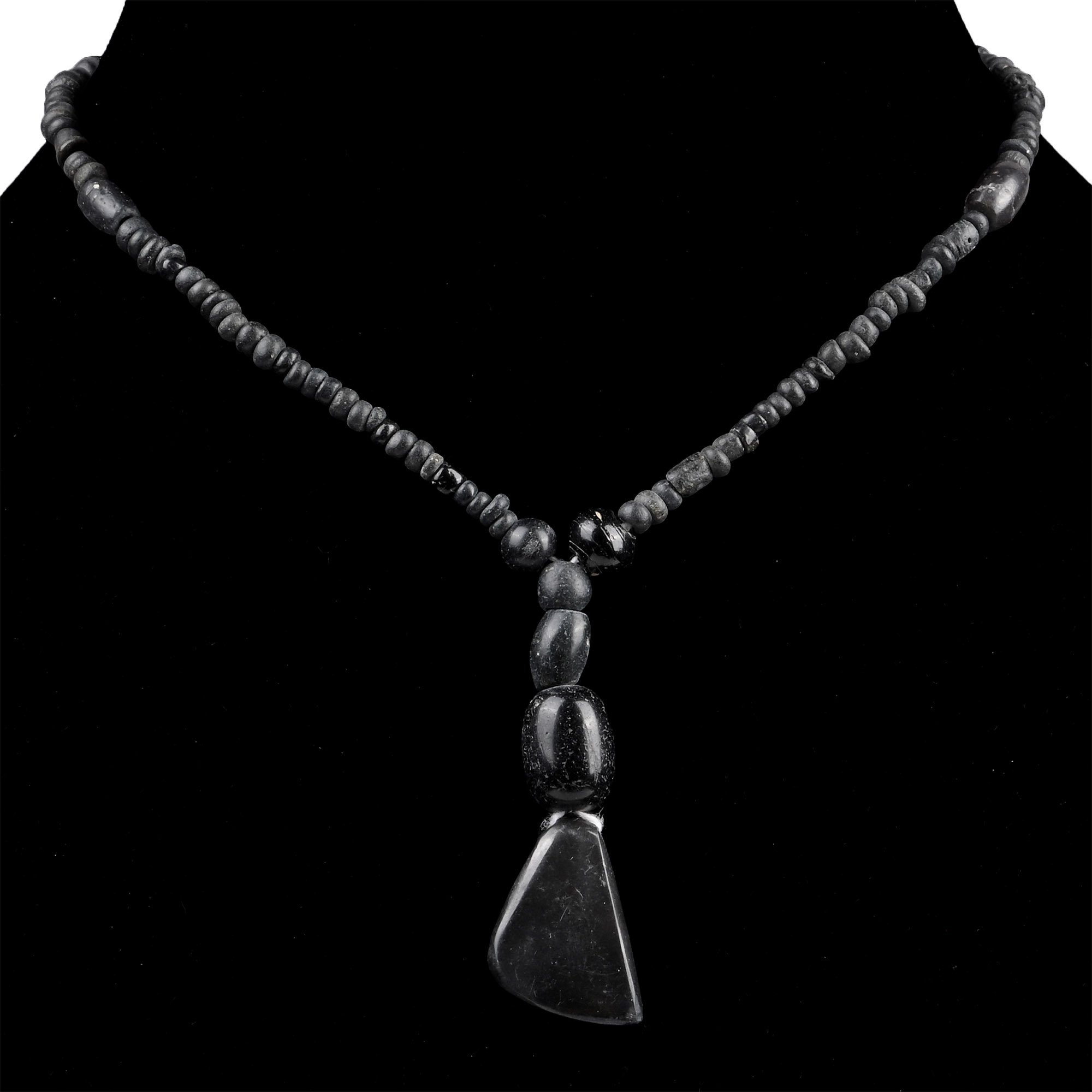 Roman and Other Black Glass Bead Necklace String