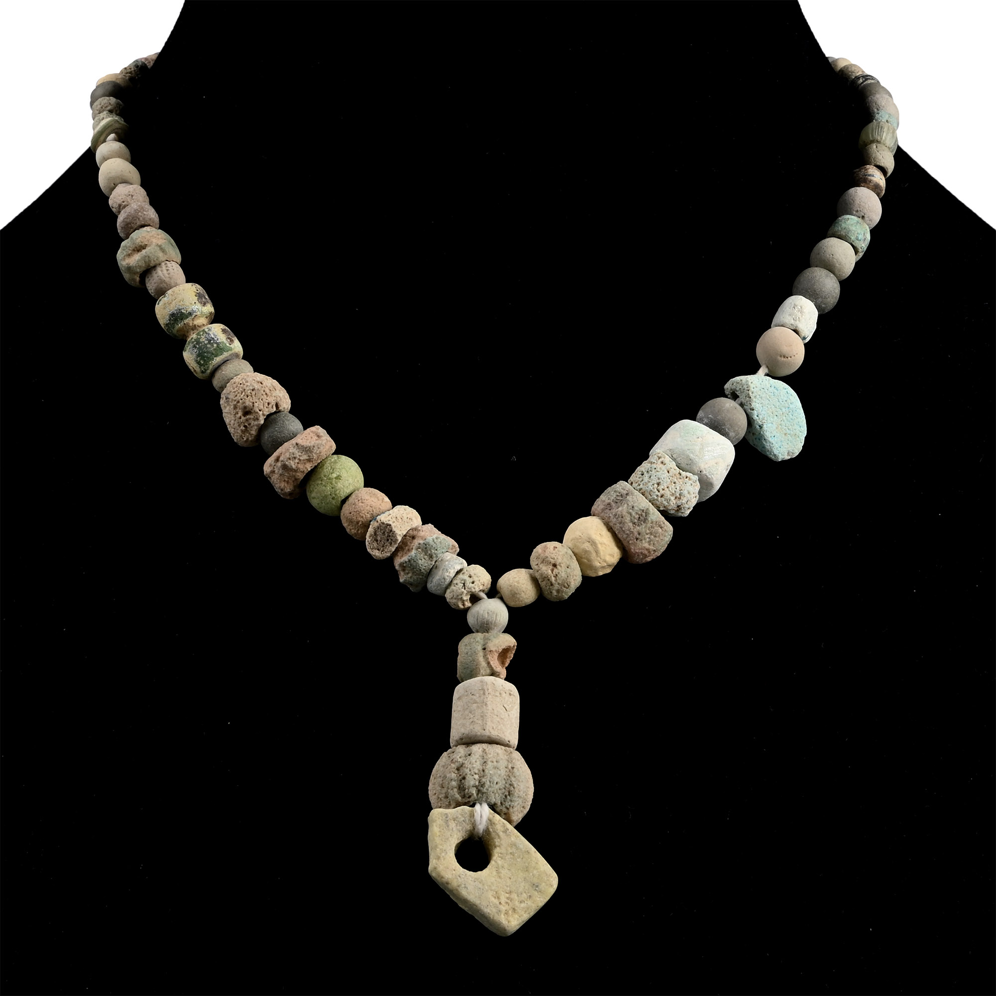 Roman and Other Mixed Faience Bead Necklace String
