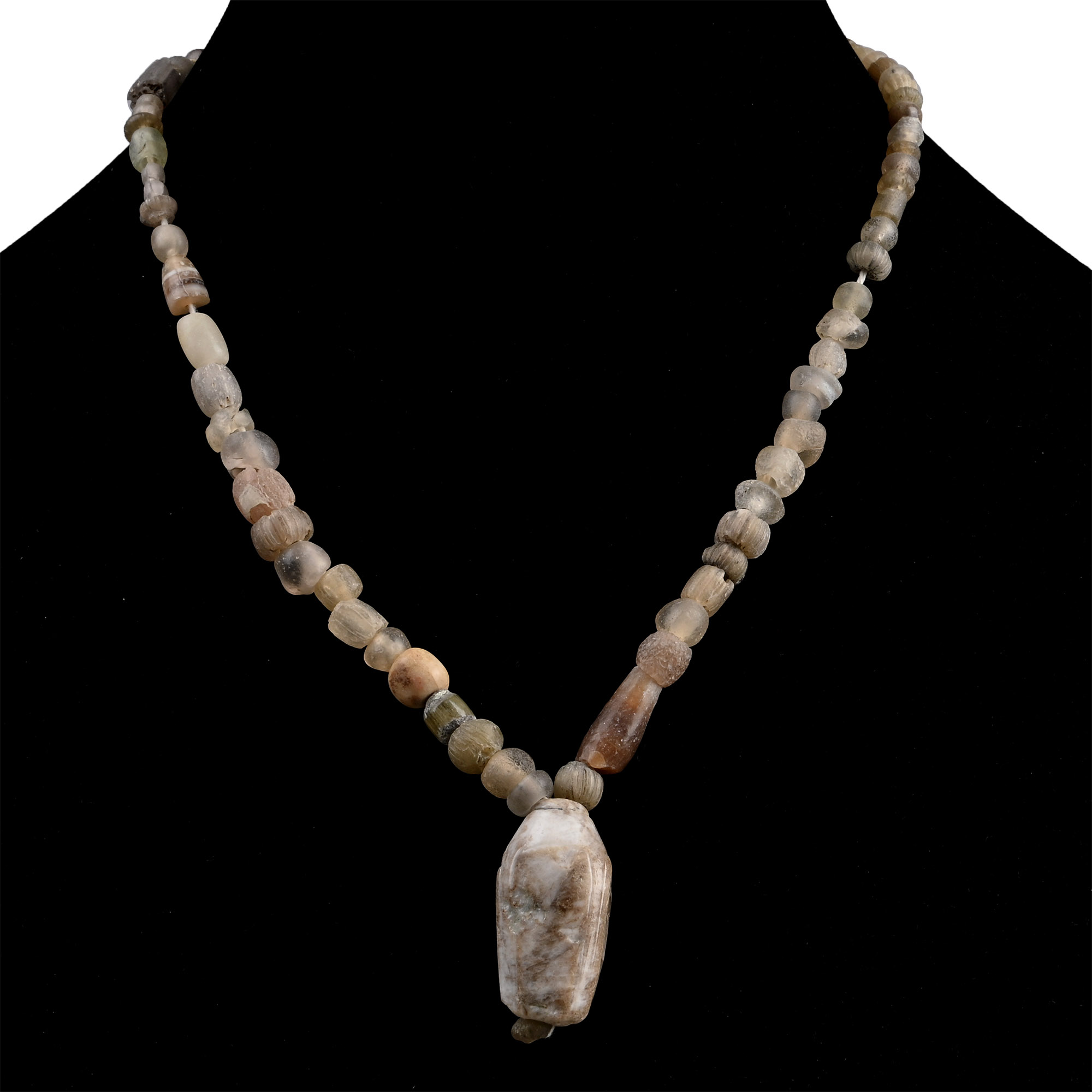Western Asiatic and Other Mixed Stone and Glass Bead Necklace String