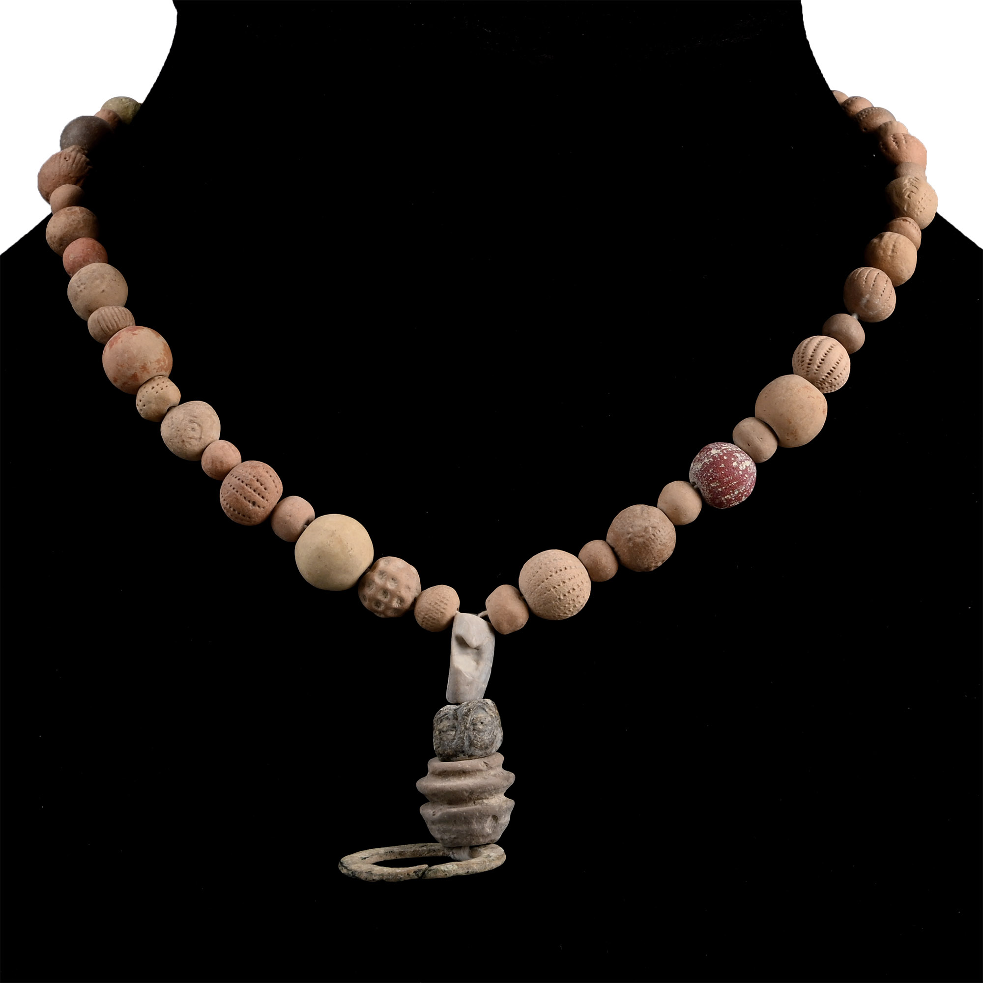 Western Asiatic and Other Mixed Ceramic Bead Necklace String