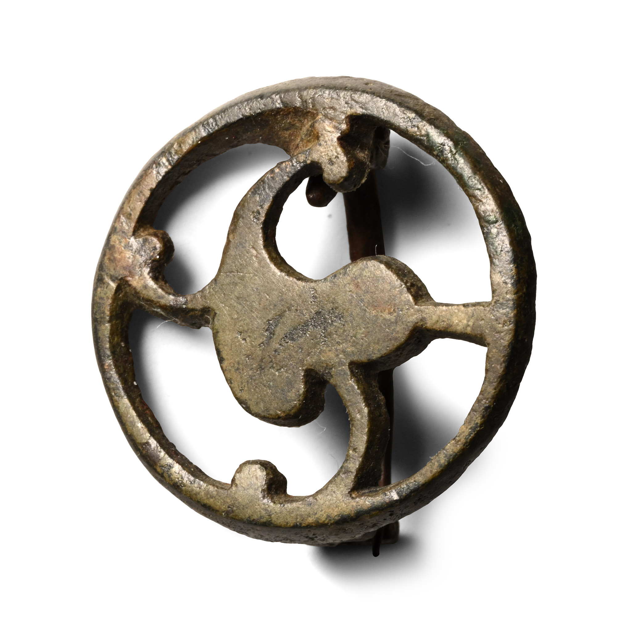 Roman Bronze Openwork Plate Brooch