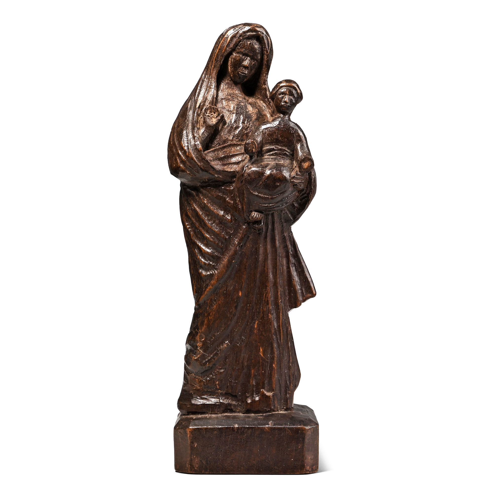Post Medieval Wooden Mary and Child Figure