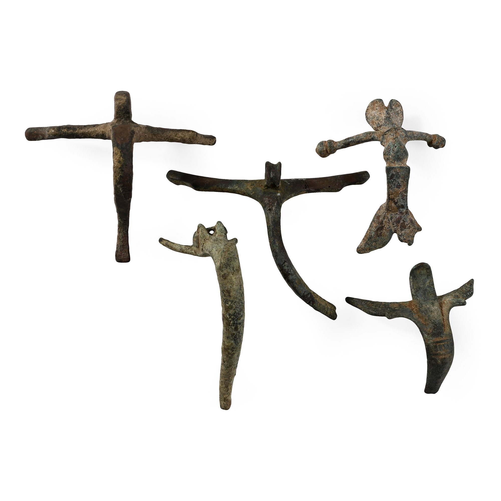 Roman Bronze Vessel Handle Group