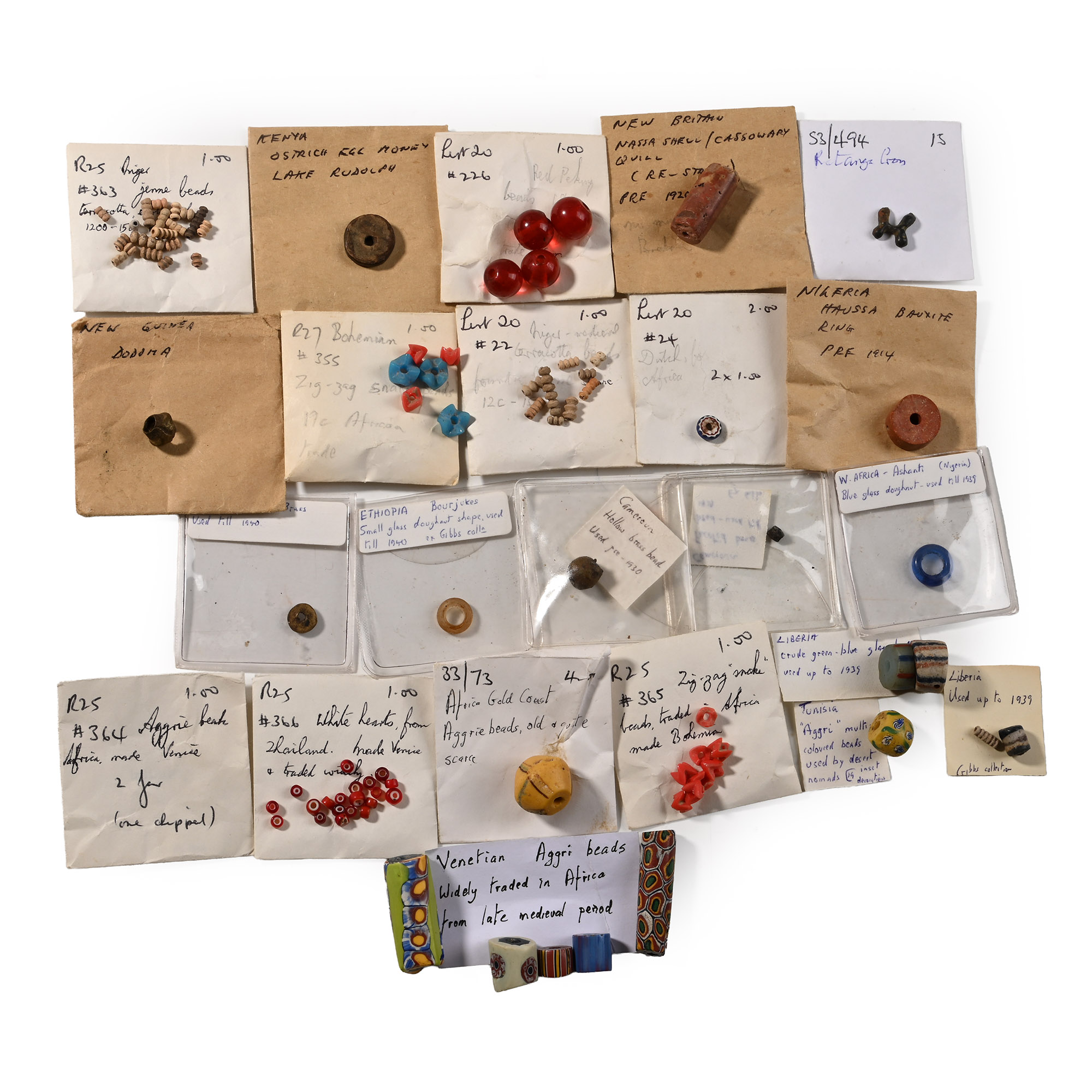 Large Collection of Trade Beads with Collection Labels