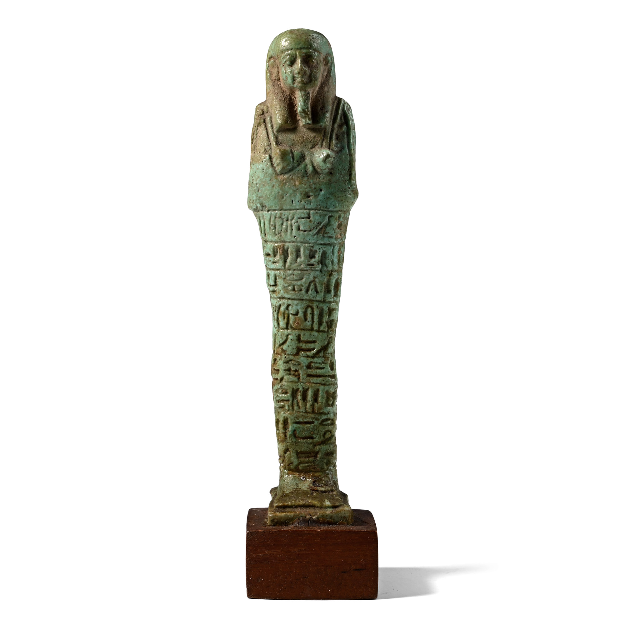 Egyptian Blue-Glazed Faience Shabti for Hornakht, Born of Nefertyti