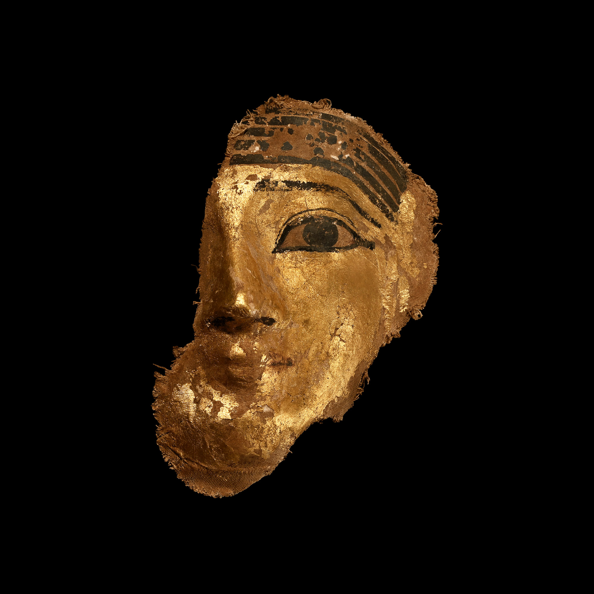 Egyptian Gilt Cartonnage Mask