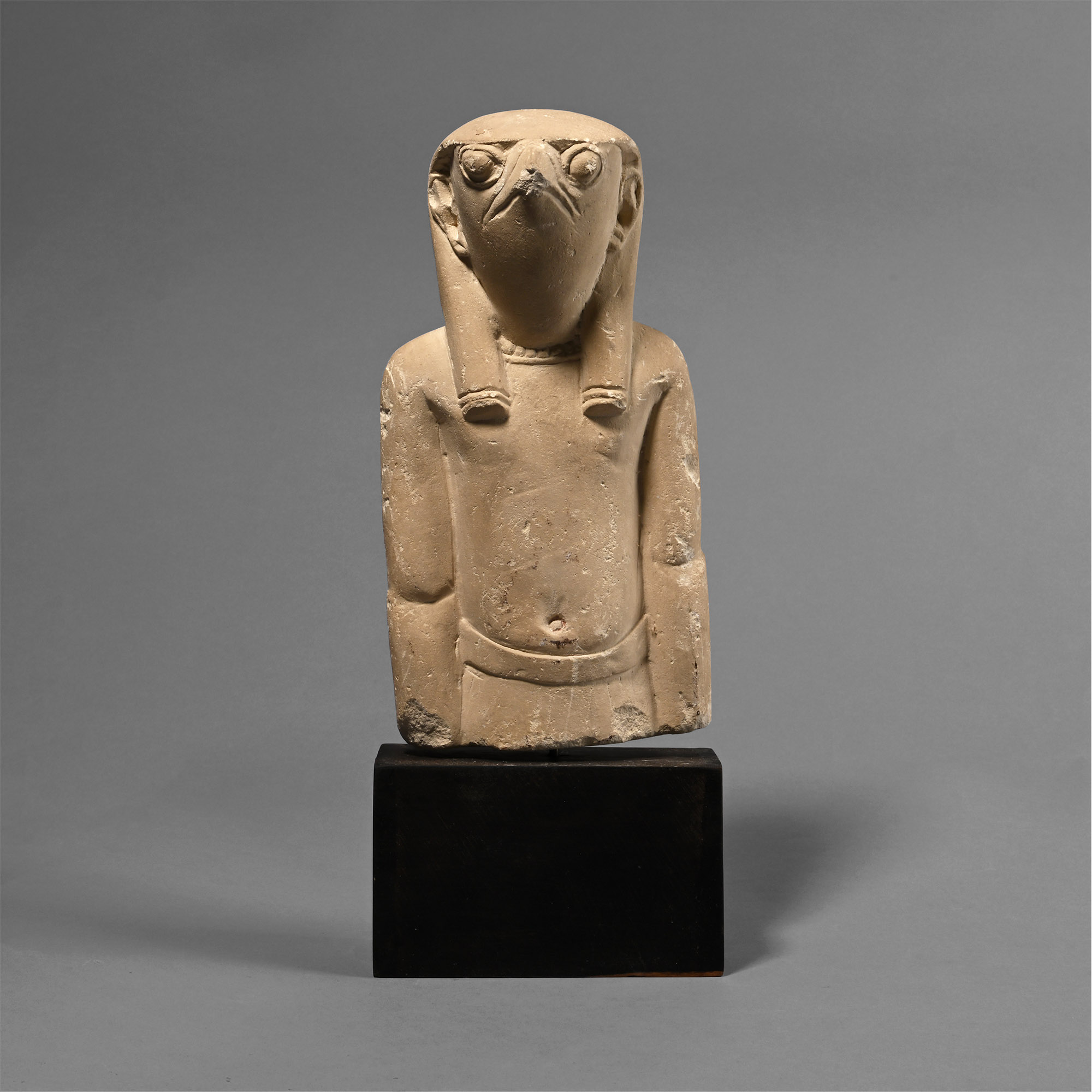 Large Egyptian Limestone Statue of the Falcon God Horus