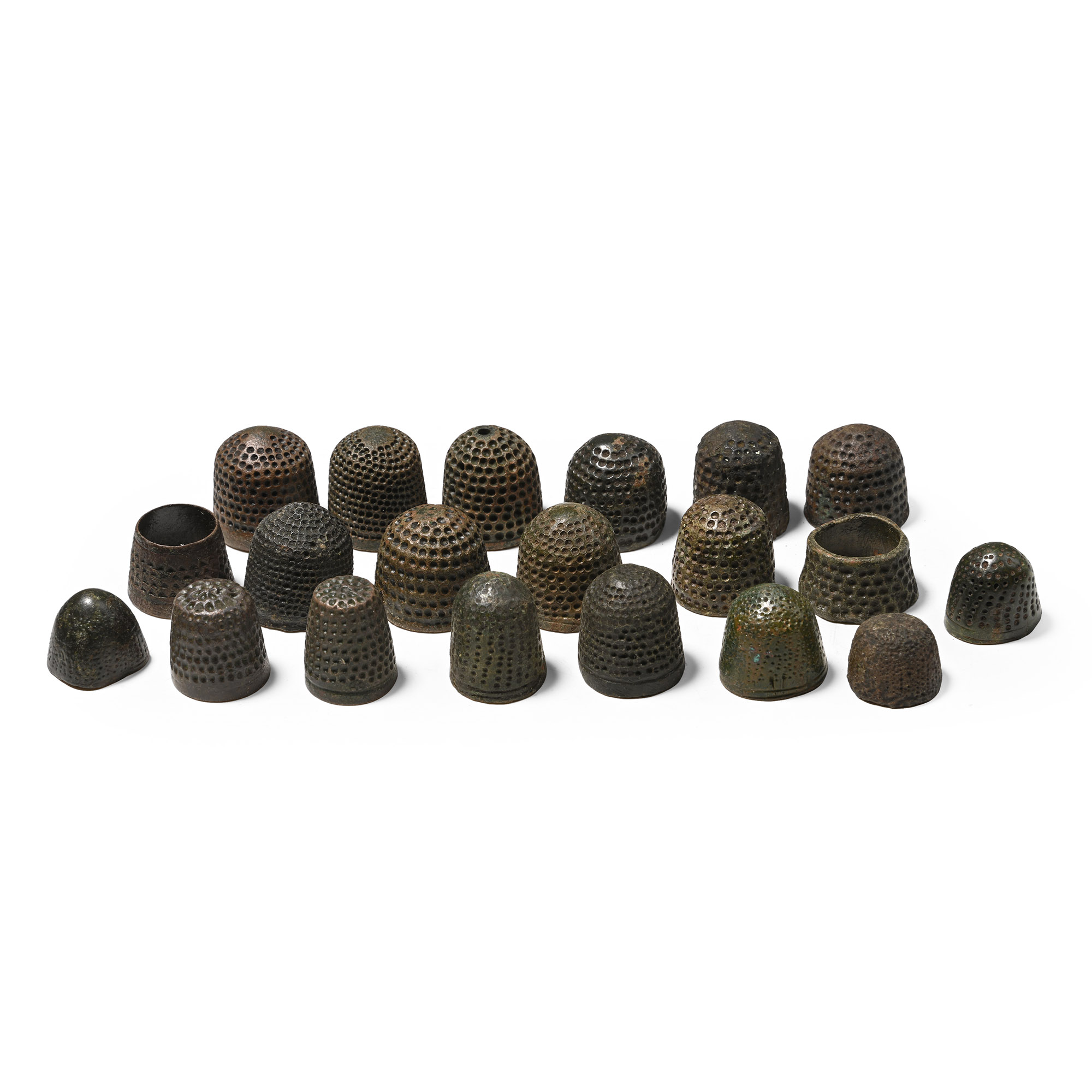 Medieval Bronze Straight and Beehive Thimble Collection