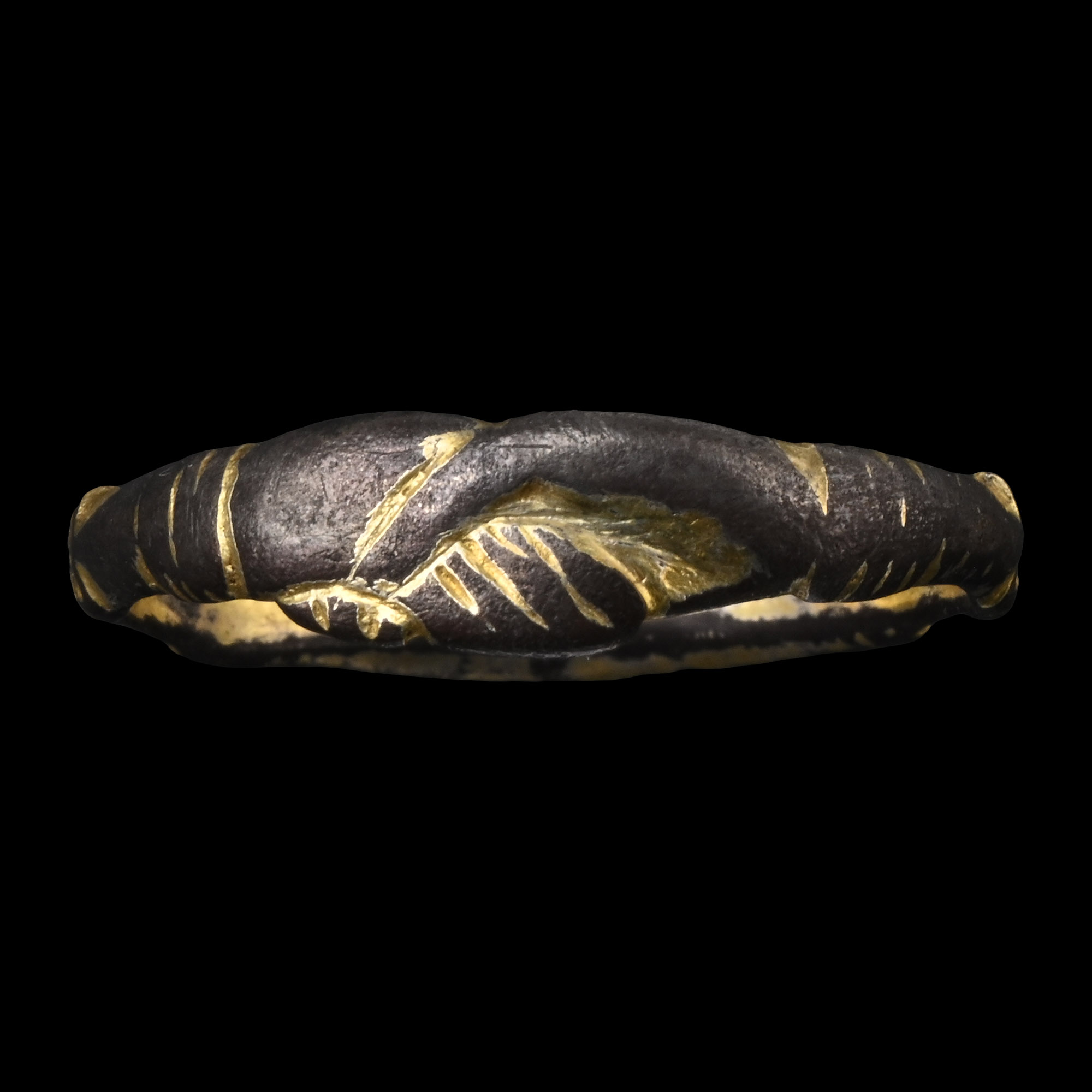 Medieval Silver-Gilt Clasped Hands Stirrup Ring