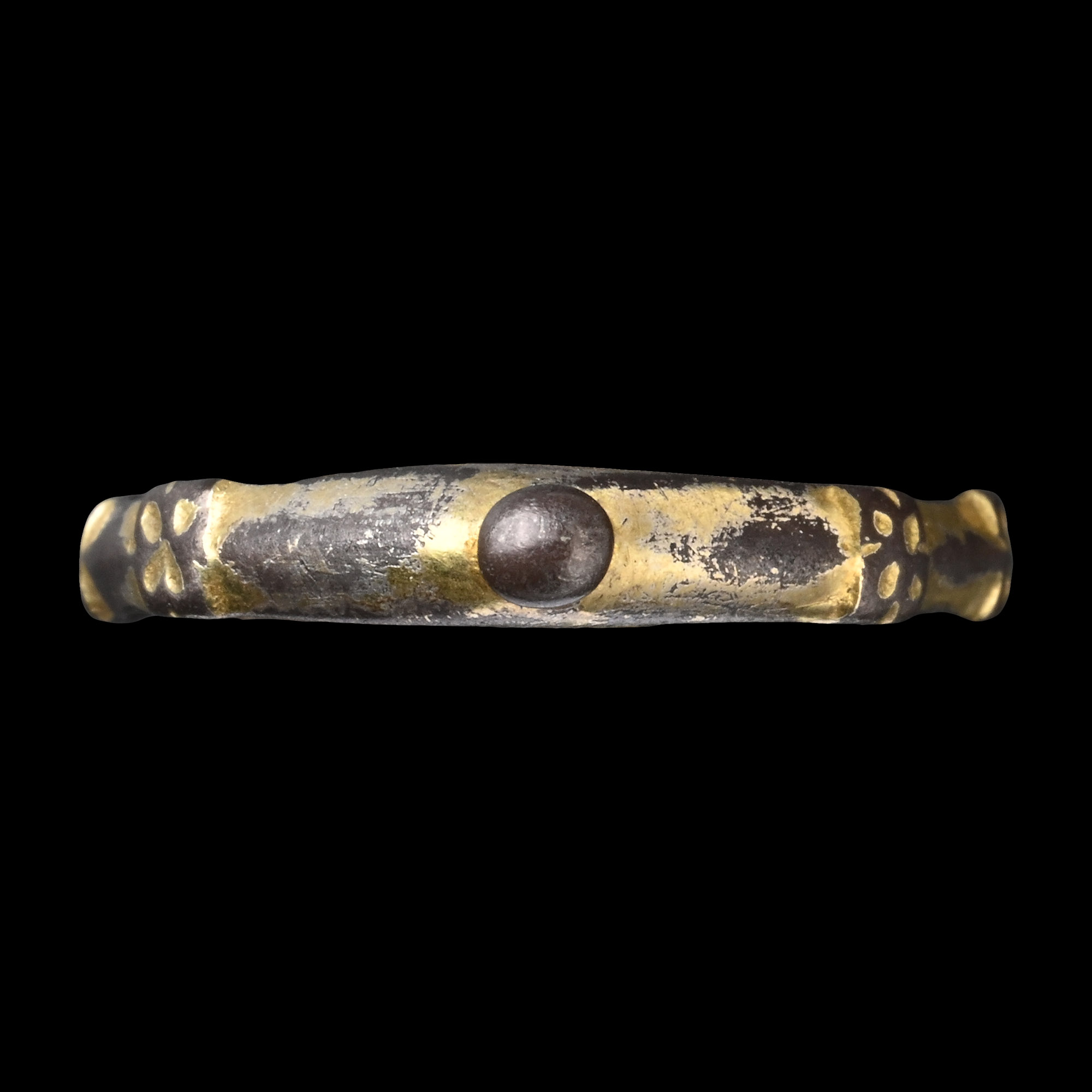 Medieval Silver-Gilt Clasped Hands Stirrup Ring