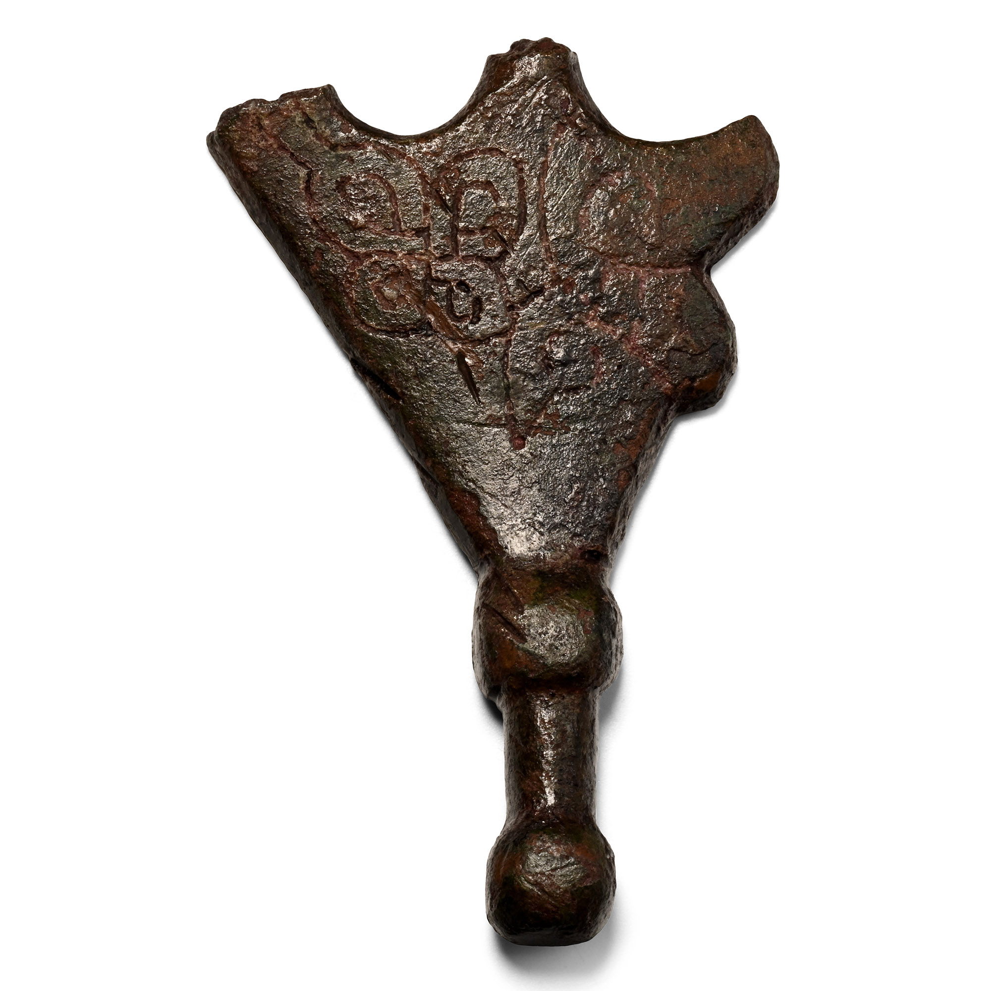 Anglo-Scandinavian Viking Bronze Bridle Cheek Piece with Knotwork and Beasts