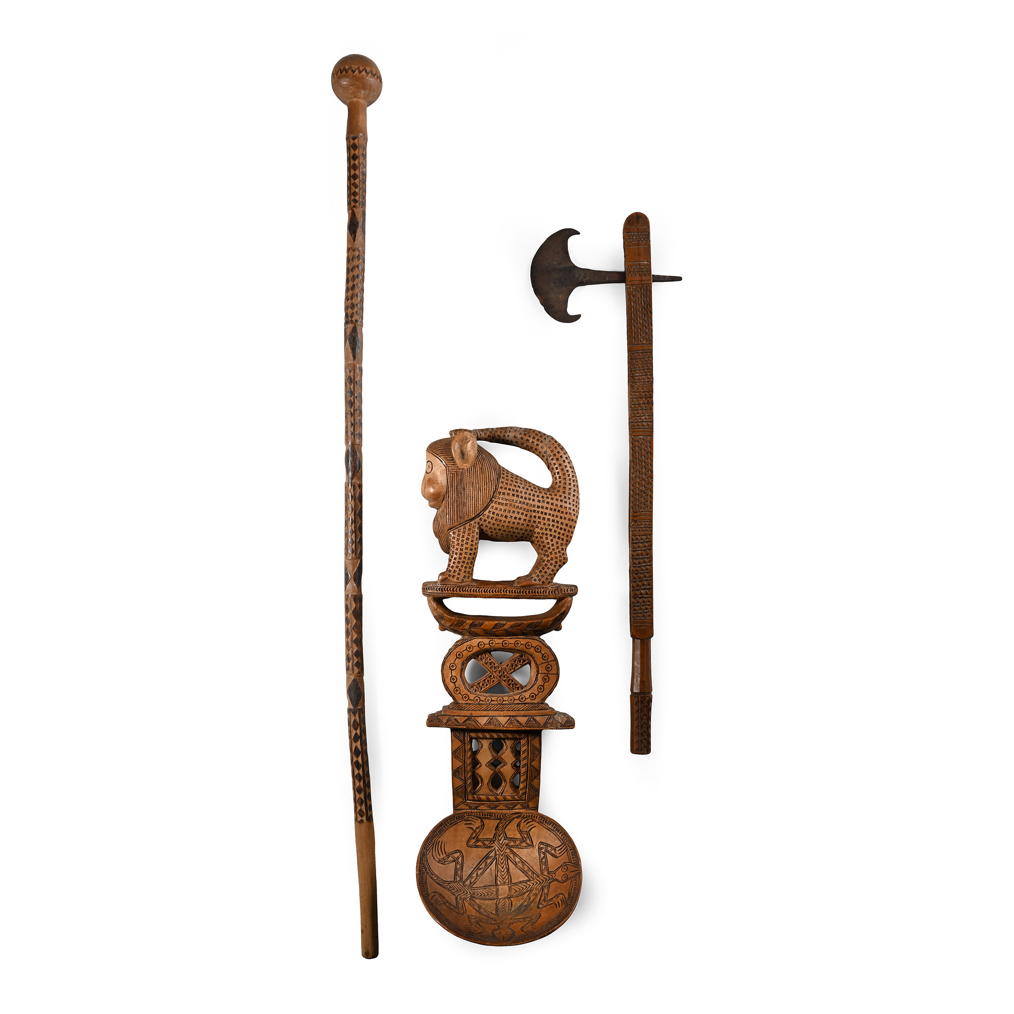 Three African Carved Wooden Objects