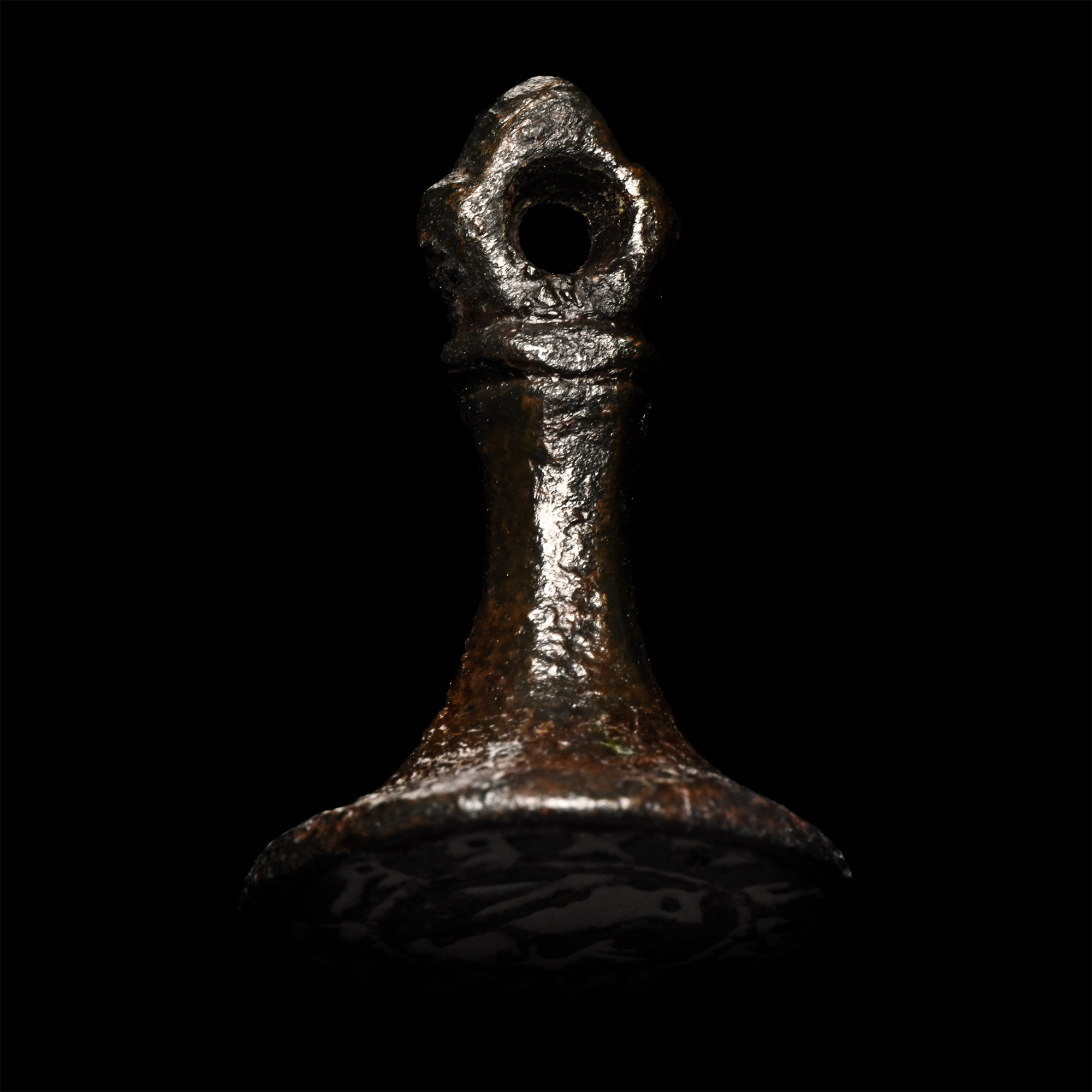 Medieval Bronze 'I Am Private' Seal Matrix with Hare Motif