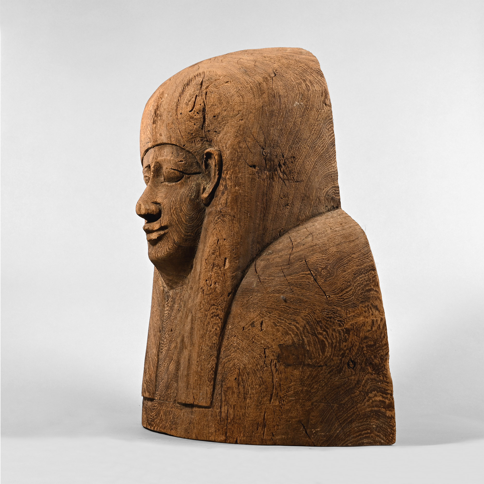 Large Egyptian Wooden Mummy Coffin