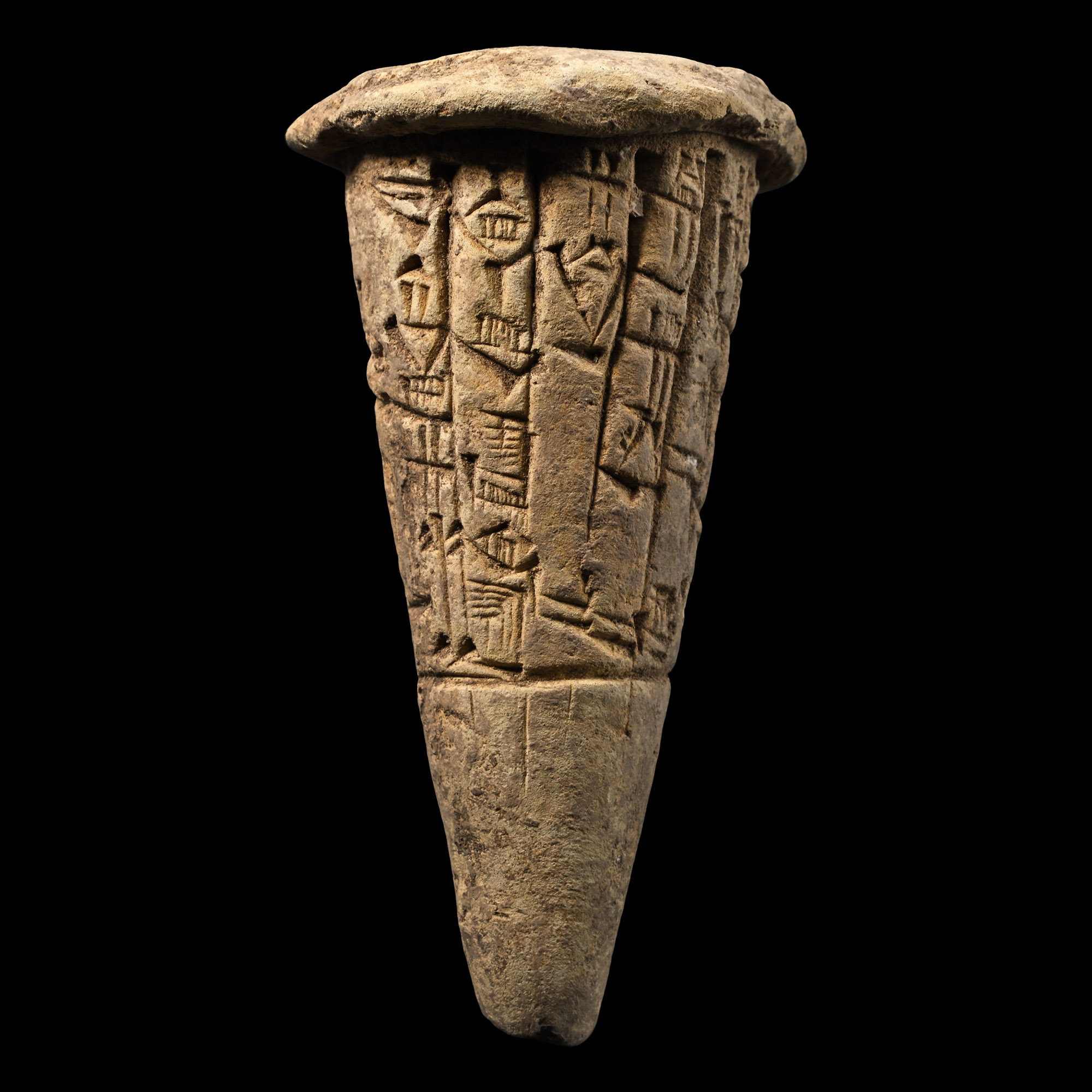 Sumerian Terracotta Foundation Cone From Lagash