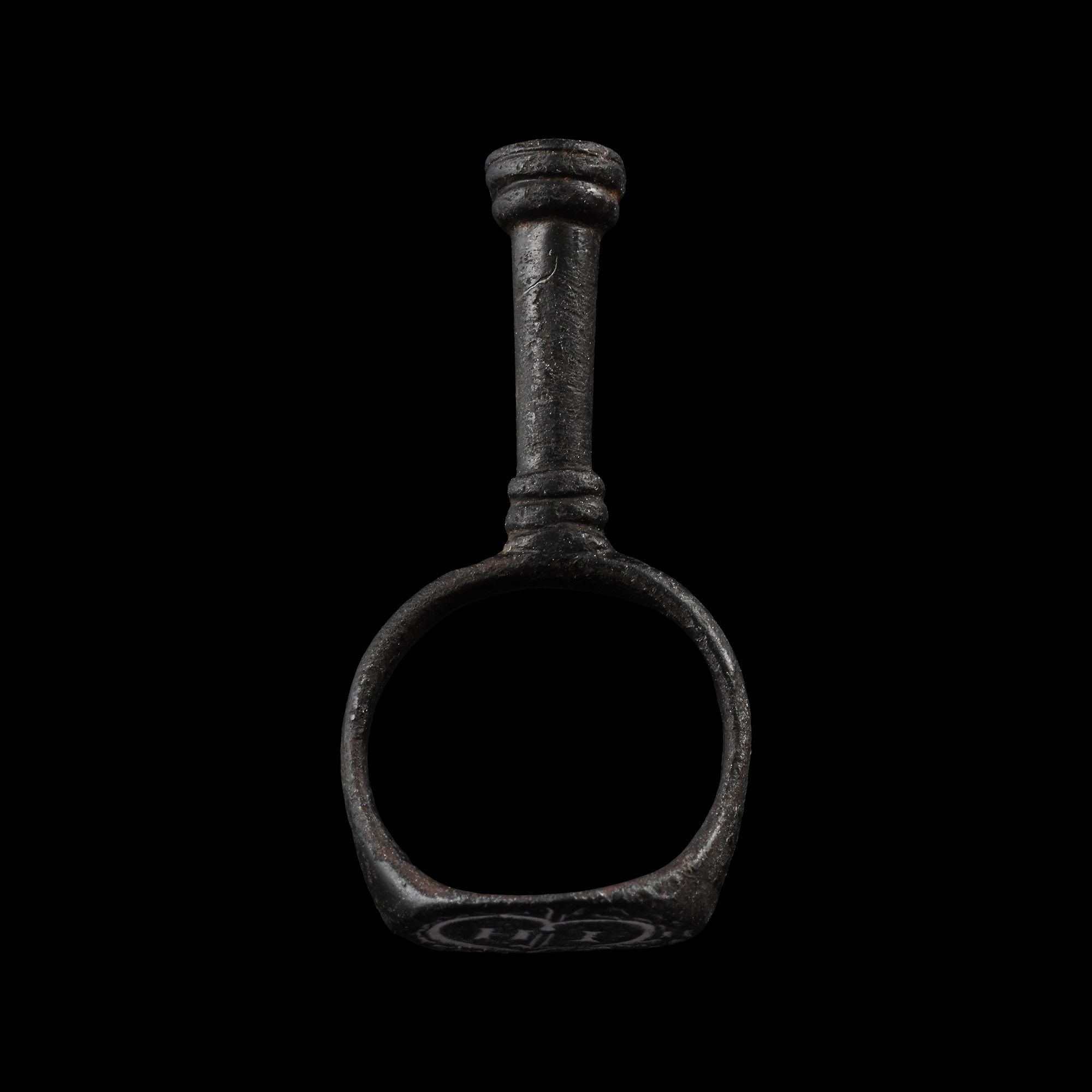 Post Medieval Bronze Seal Matrix and Pipe Tamper with Heart and H I