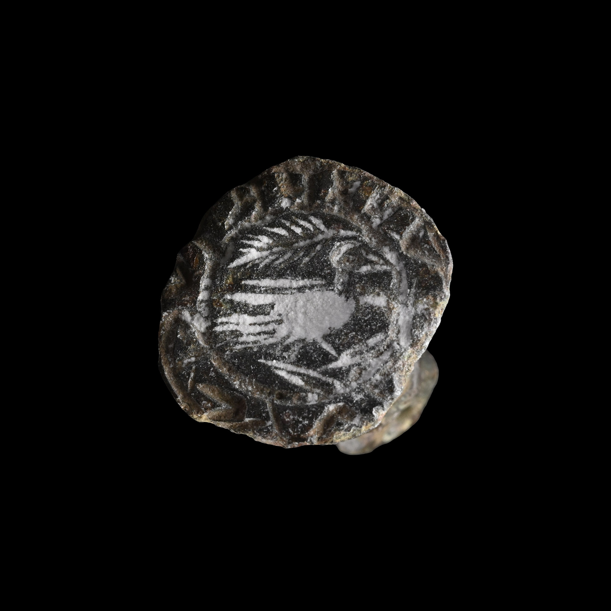 Medieval Bronze Seal Matrix with Bird
