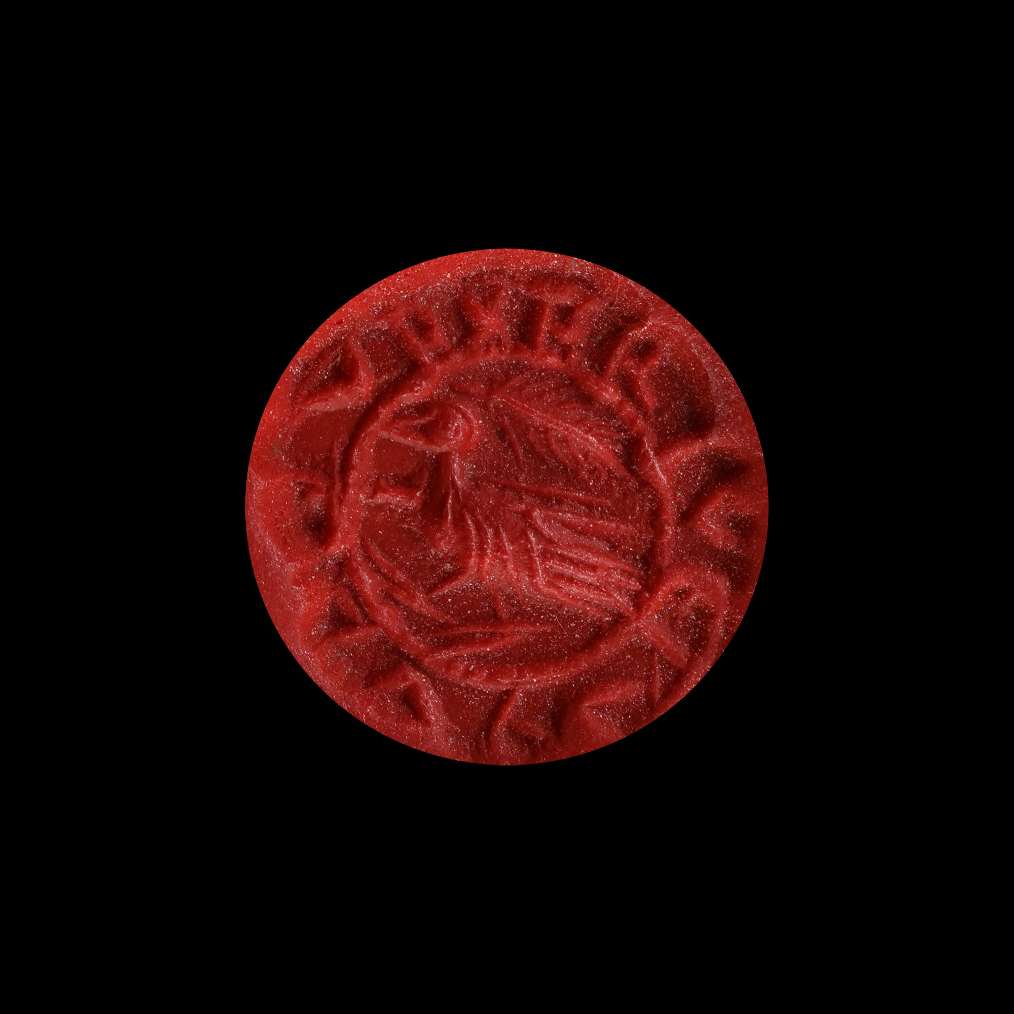 Medieval Bronze Seal Matrix with Bird