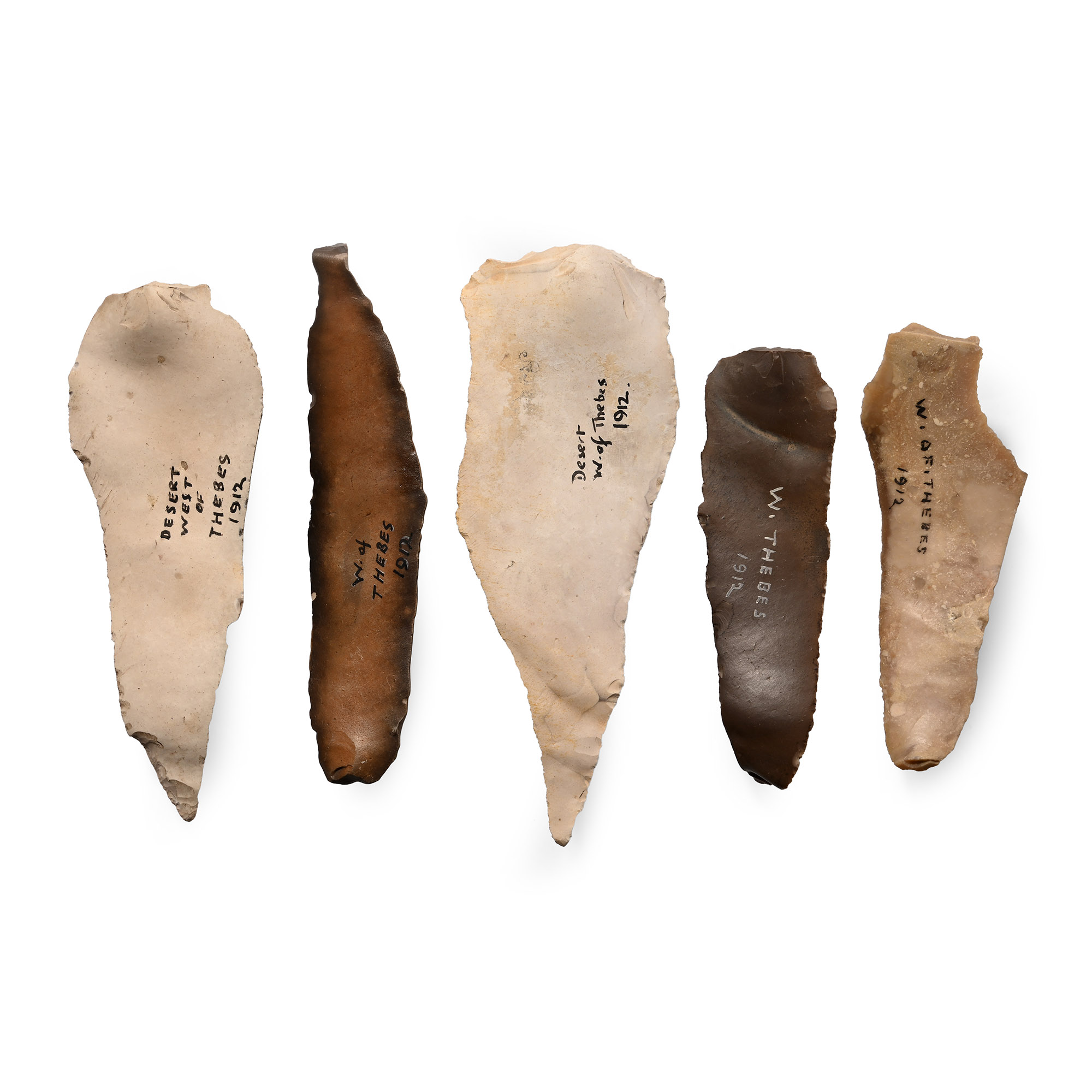 Egyptian Stone Age Knapped Knife Blades from Thebes