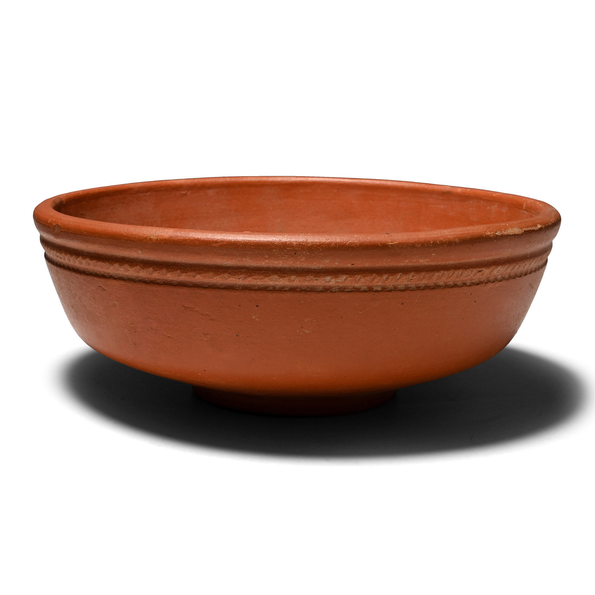 Roman Redware Bowl with External Decoration