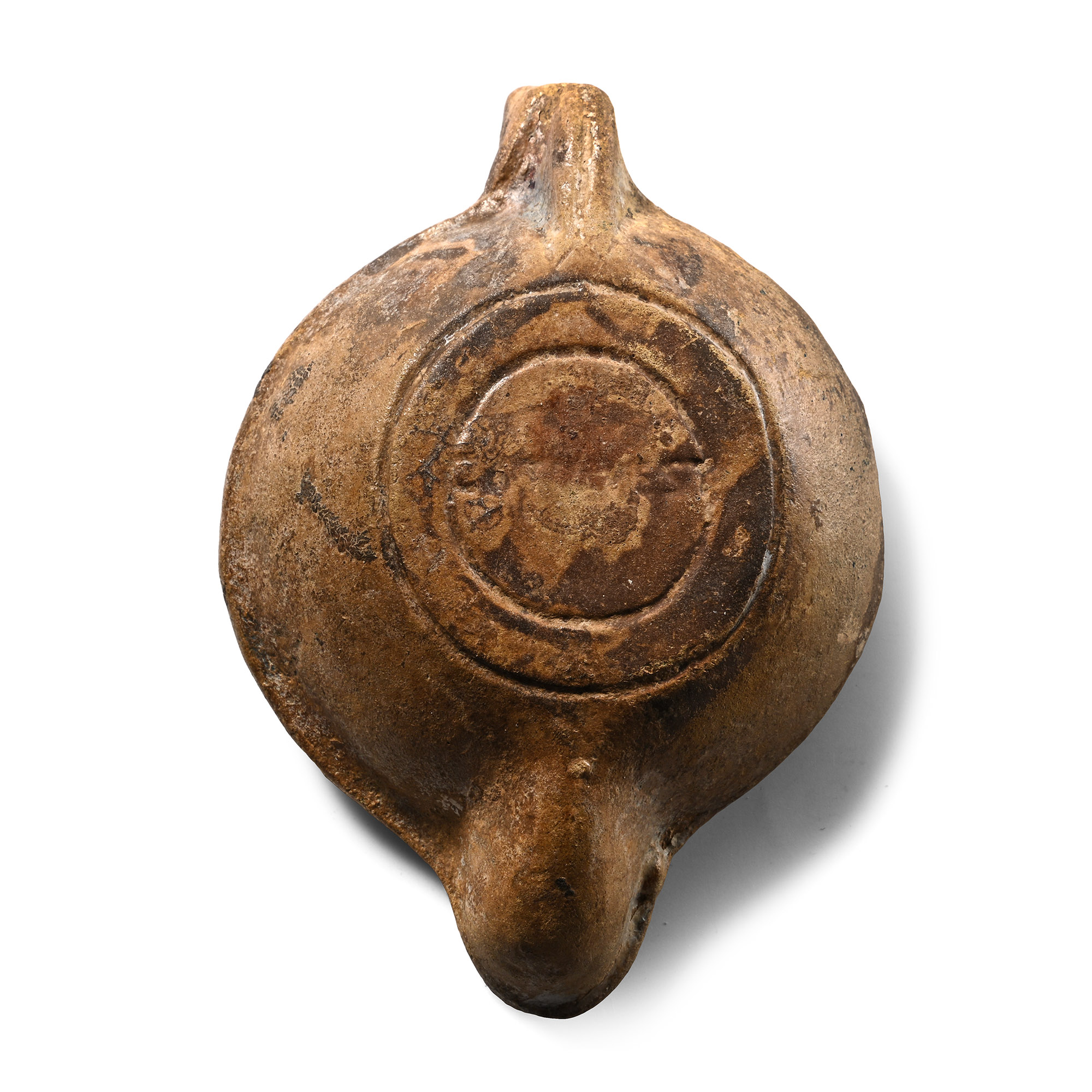 Roman Terracotta Oil Lamp with Gods