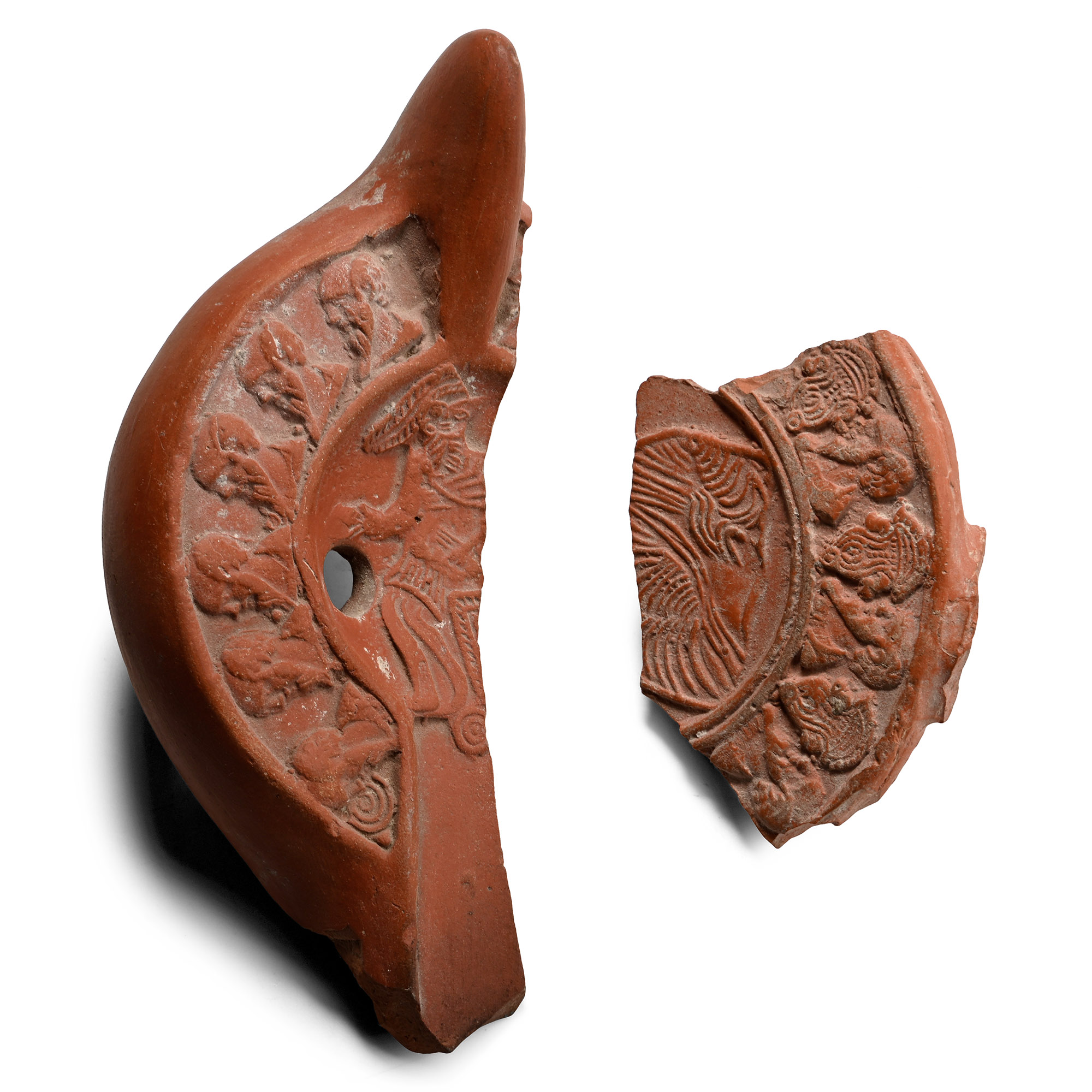 Late Roman Terracotta Oil Lamp Fragment Group
