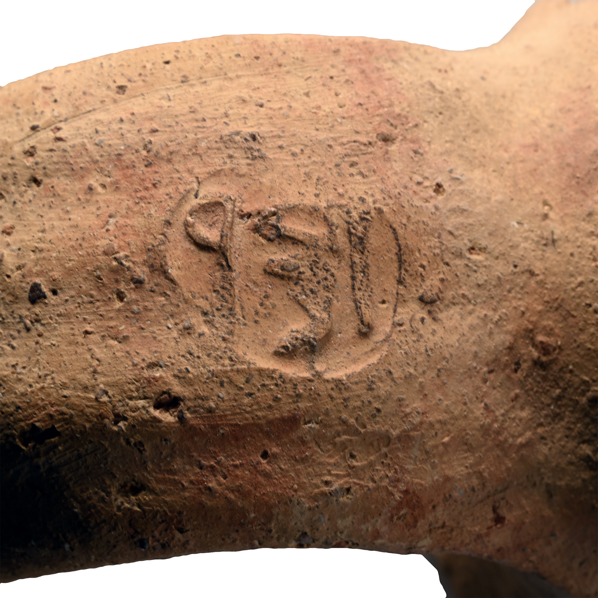 Romano-Egyptian Terracotta Amphora Handle with Stamp of Hermeros
